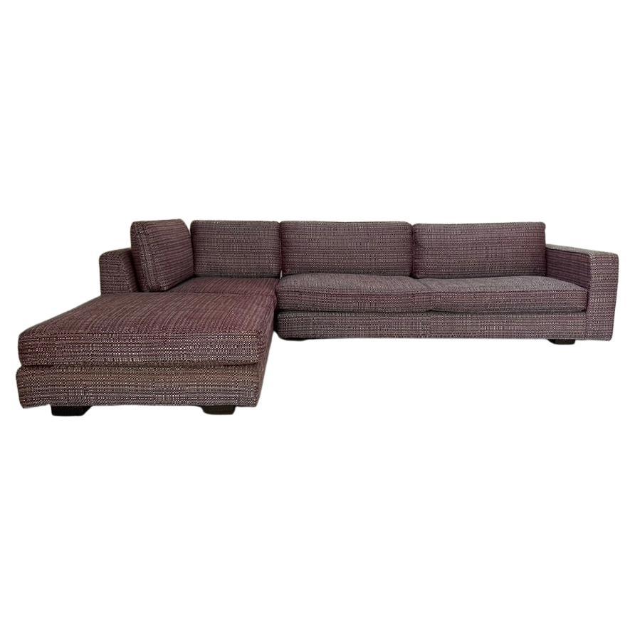 Minotti "Freeman" 4-Seat L-Shape Sofa - In Dedar Tweed Fabric For Sale
