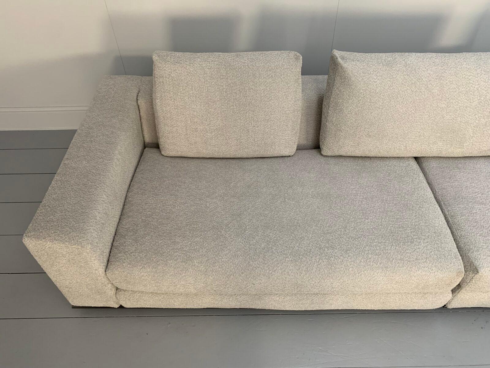 Minotti Hamilton 6-sitziges L-förmiges Sofa - Boucle-Stoff im Zustand „Gut“ in Barrowford, GB