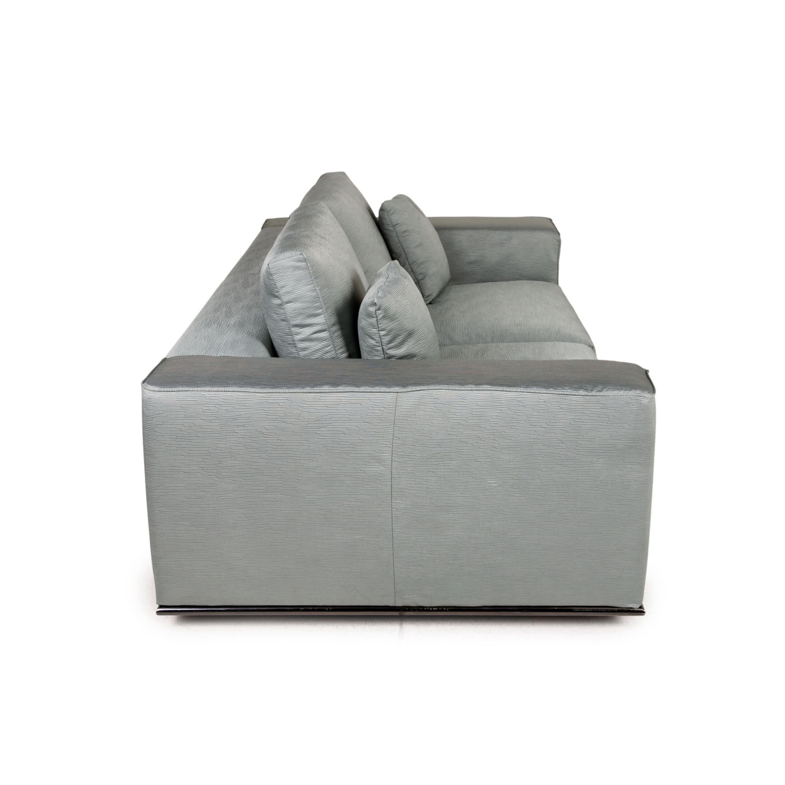 Italian Minotti Hamilton Fabric Sofa Green Two Seater Couch