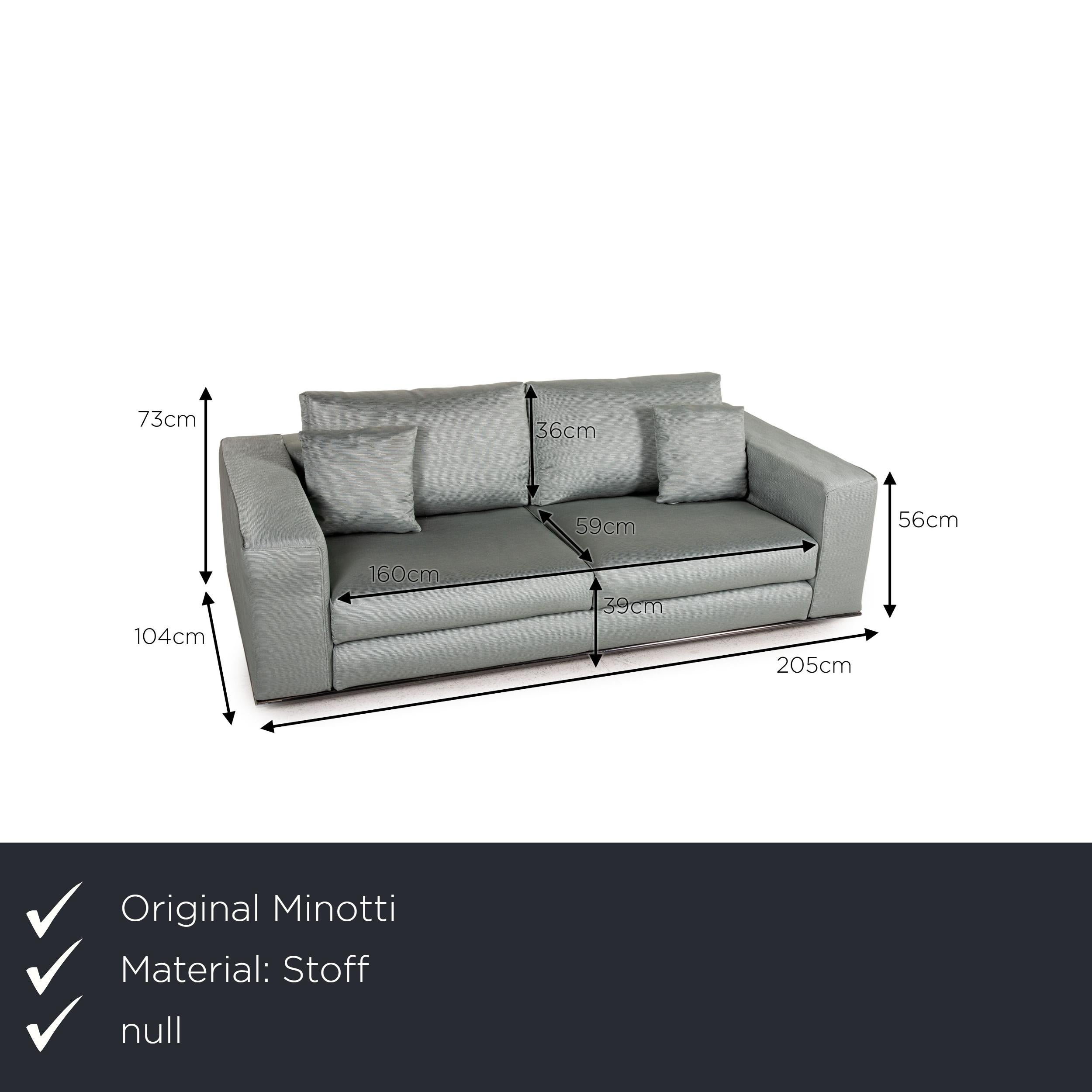 We present to you a Minotti Hamilton fabric sofa set green 2x two-seater.
 SKU: #17039
 

 Product measurements in centimeters:
 

 depth: 104
 width: 205
 height: 73
 seat height: 39
 rest height: 56
 seat depth: 59
 seat width: 160
