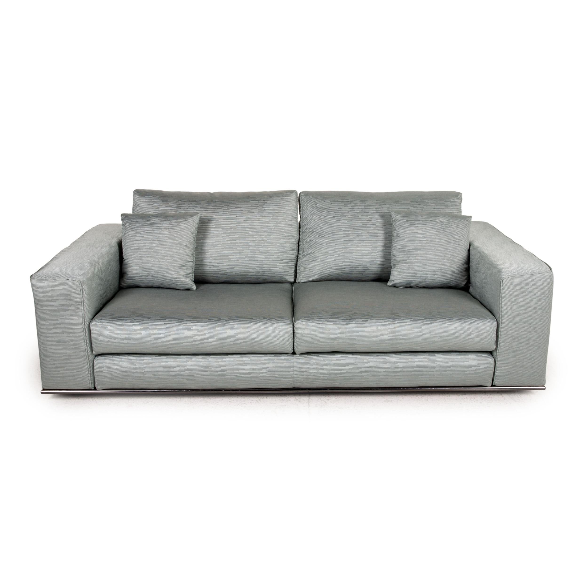 Modern Minotti Hamilton Fabric Sofa Set Green 2x Two-Seater
