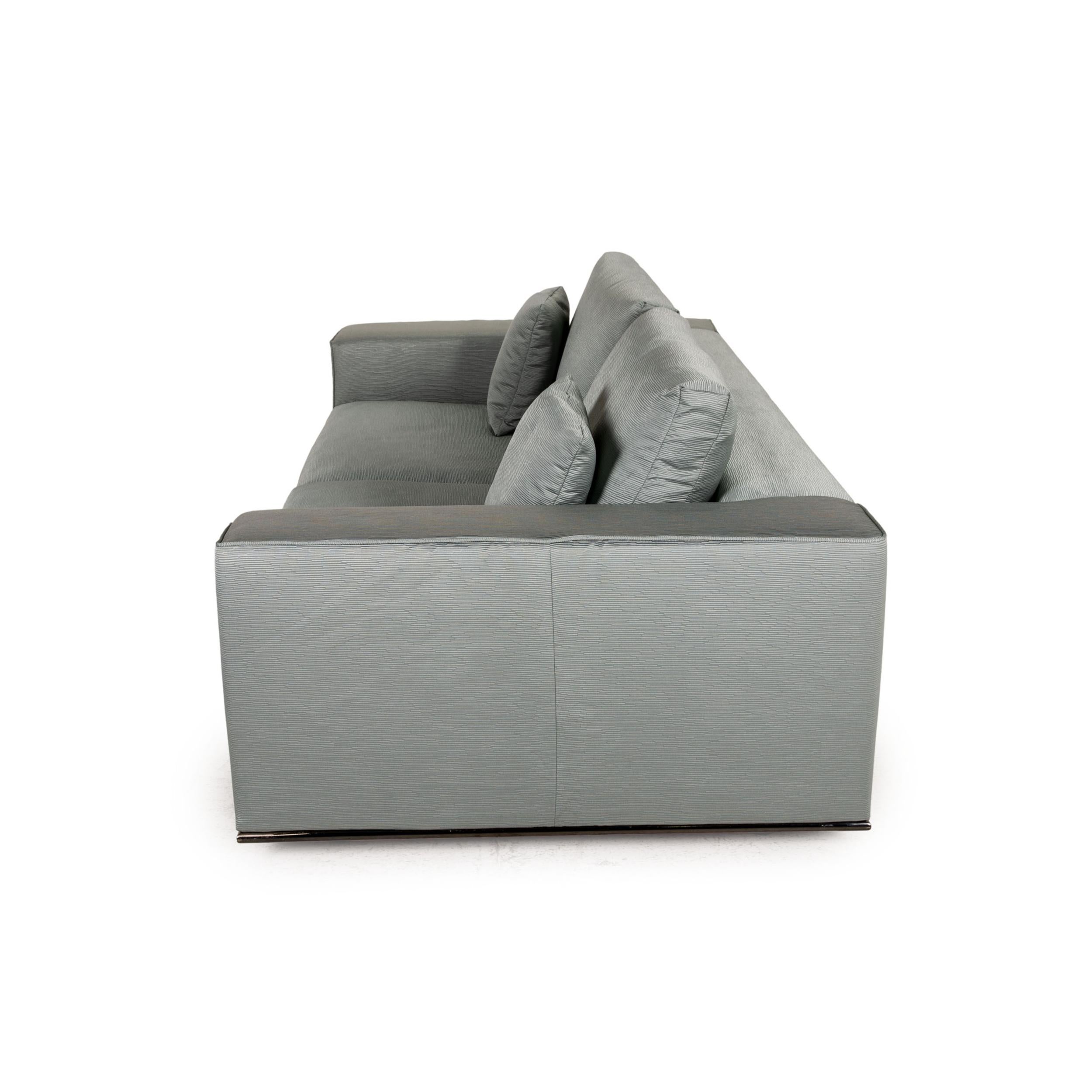 Contemporary Minotti Hamilton Fabric Sofa Set Green 2x Two-Seater