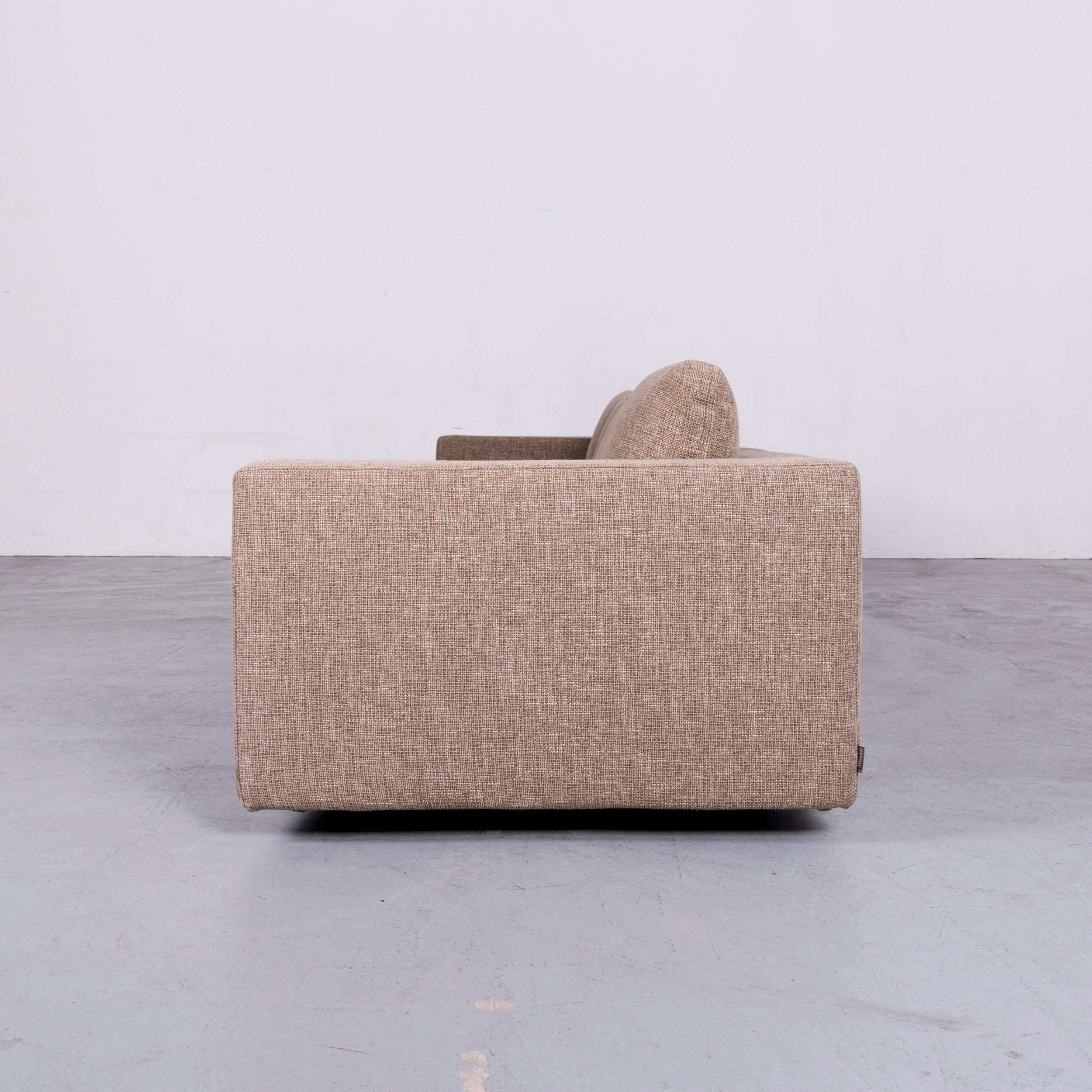Minotti Hilton Designer Fabric Sofa Brown Corner Couch 3