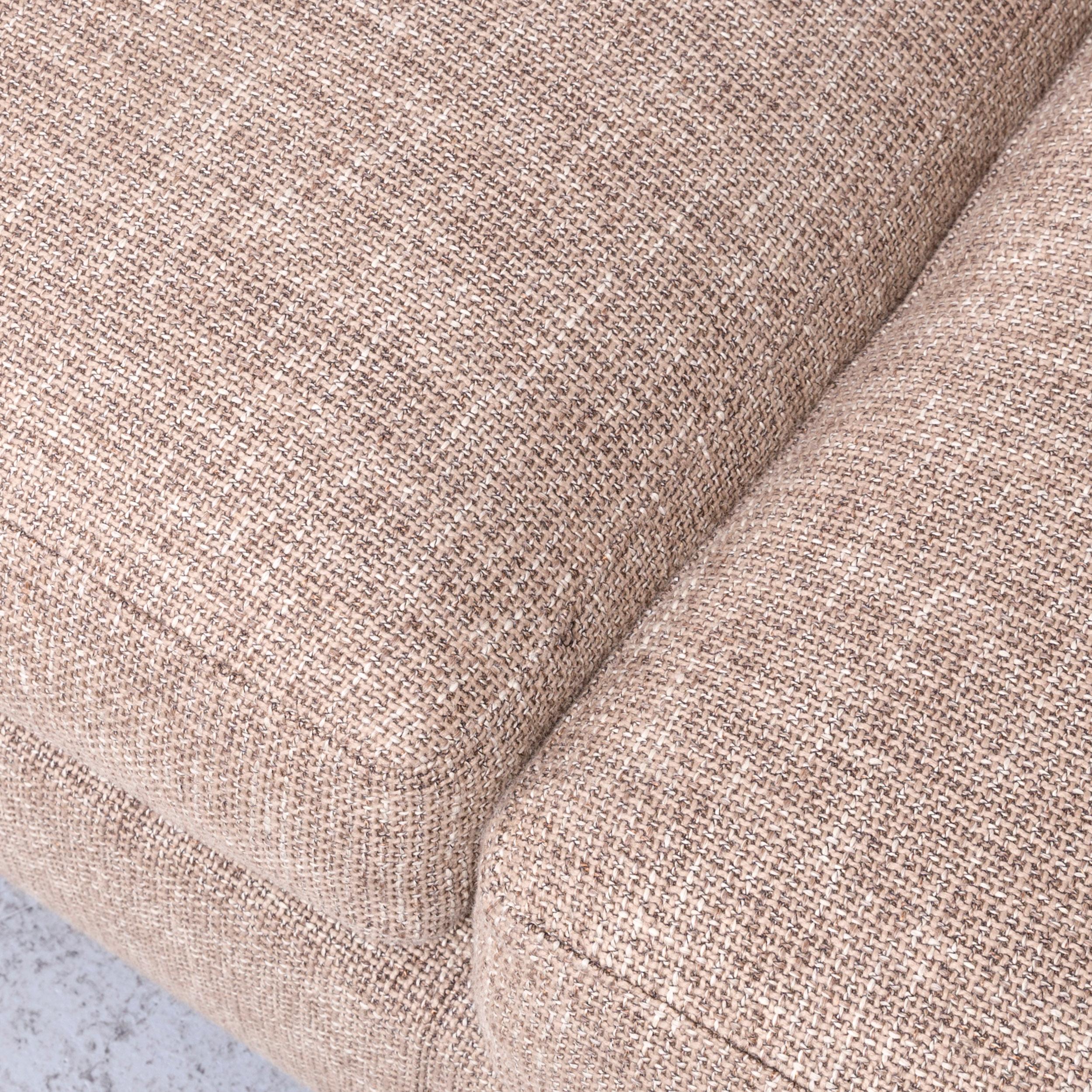 Minotti Hilton Designer Fabric Sofa Brown Corner Couch In Excellent Condition In Cologne, DE