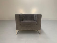 Minotti "Klee" Armchair - In Grey Alcantara