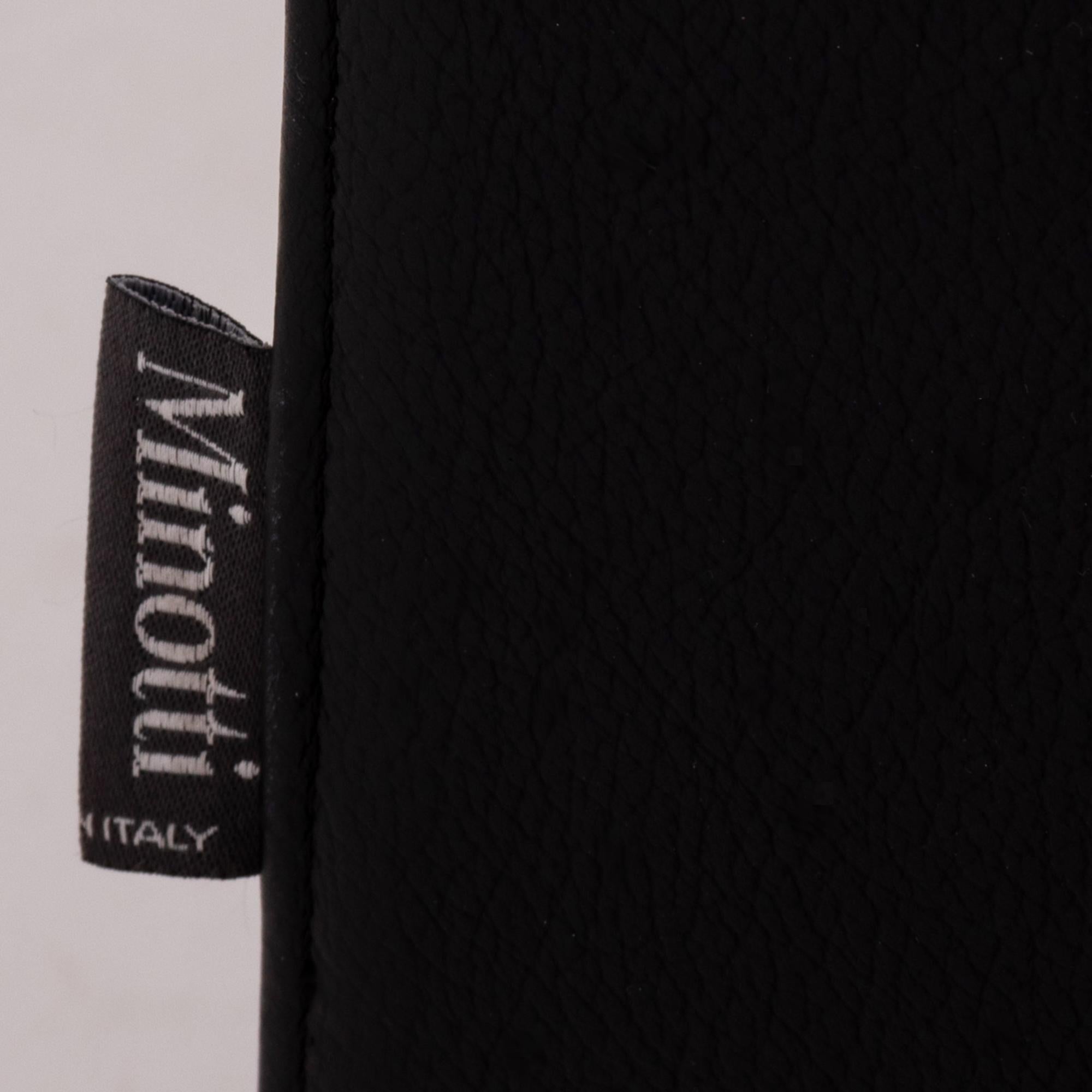 Minotti Klee Black Leather Armchair by Rodolfo Dordoni 6