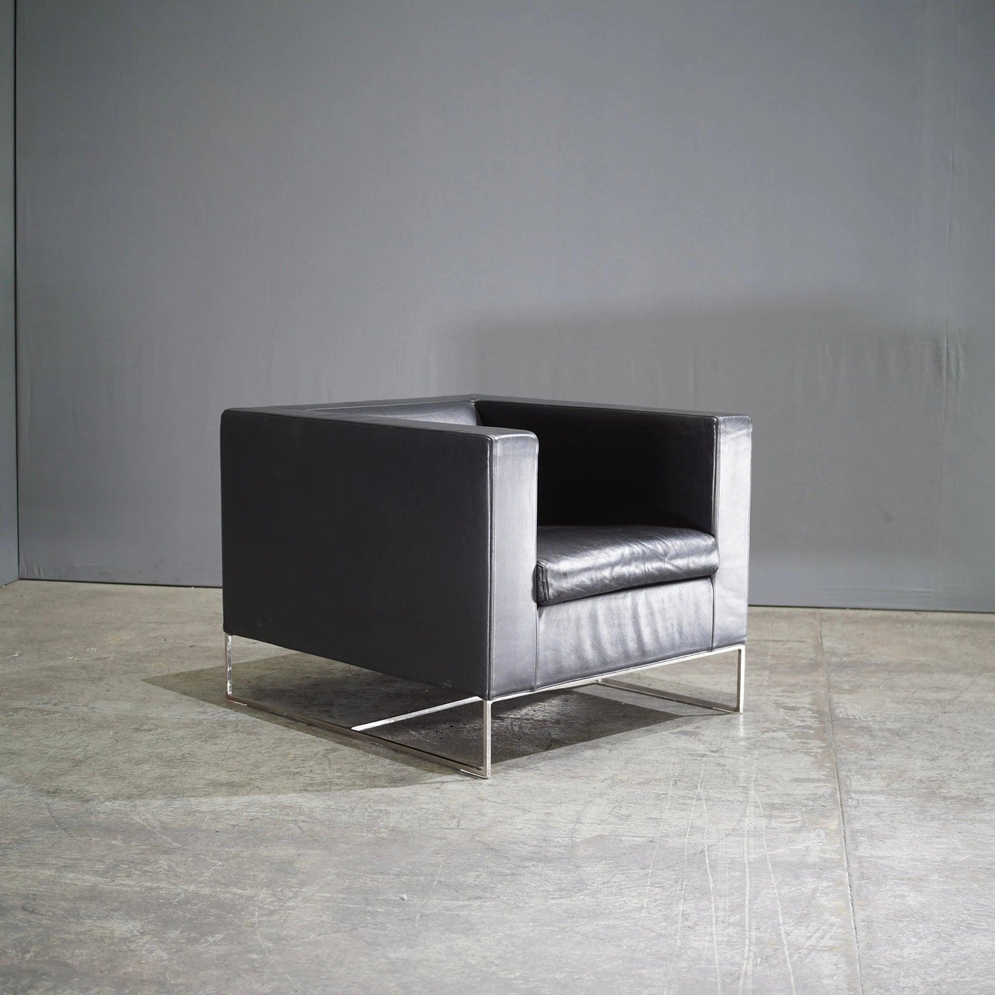 Italian Minotti Klee Leather Chair by Rodolfo Dordoni For Sale