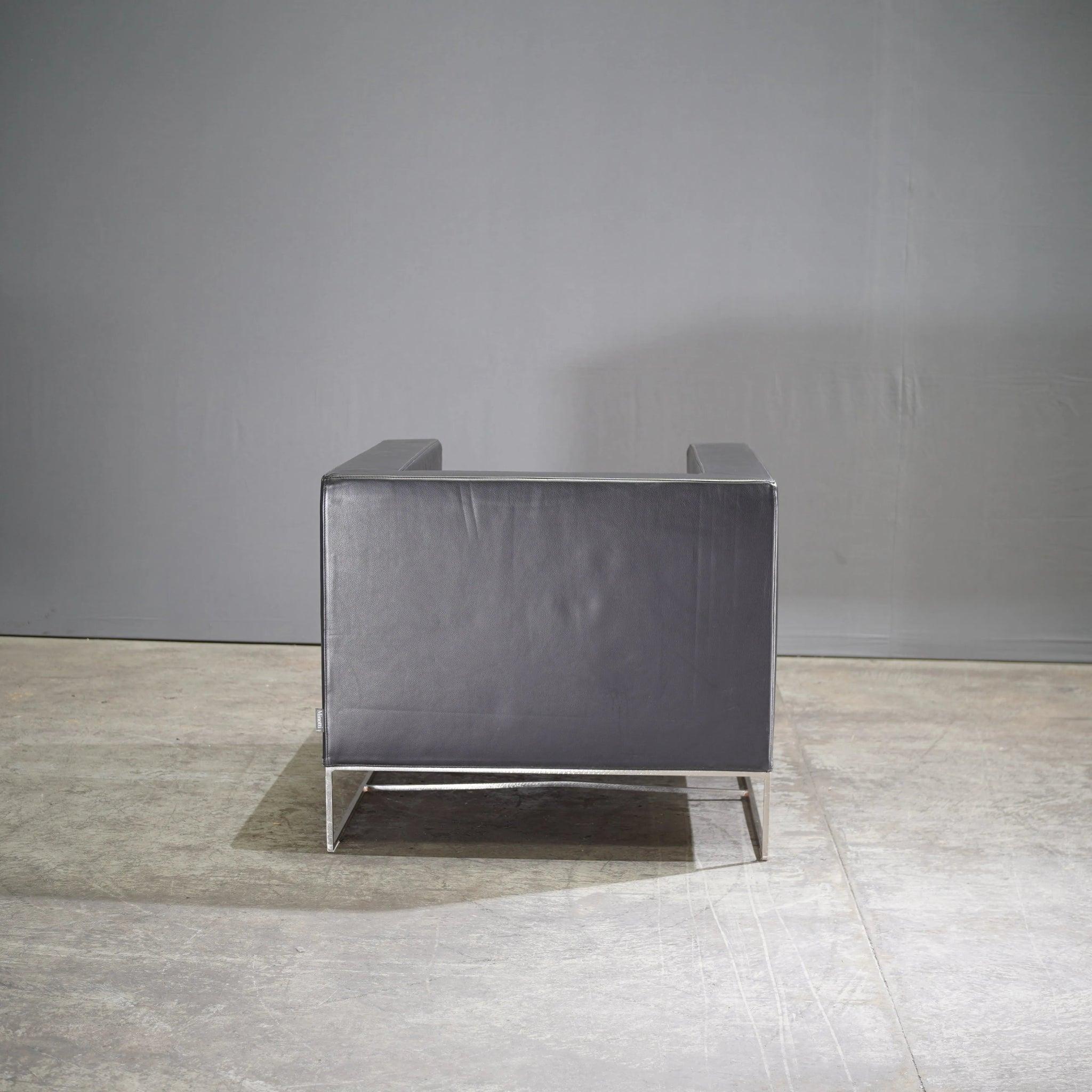 Minotti Klee Leather Chair by Rodolfo Dordoni For Sale 1