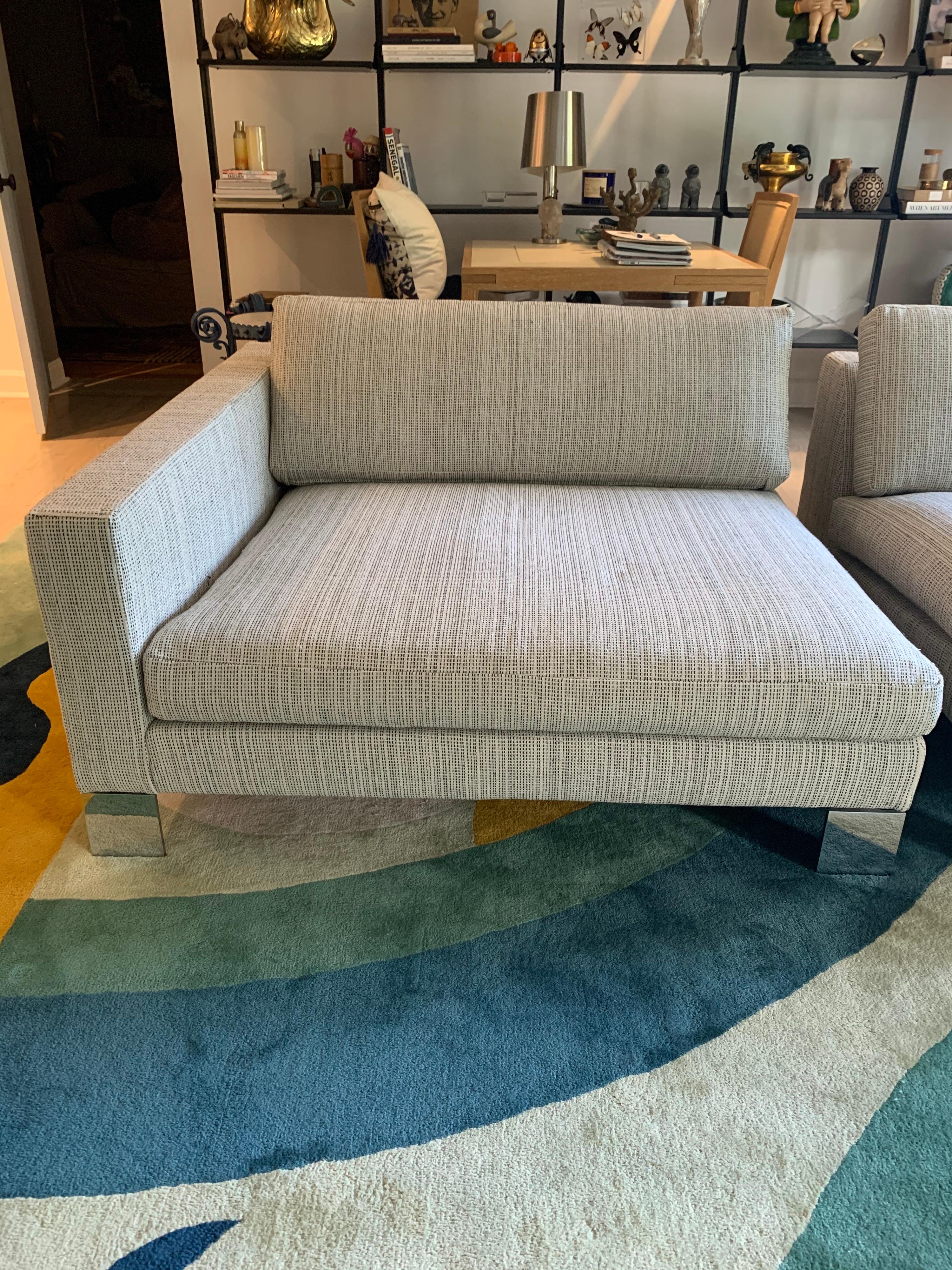 Oversized Minotti Labelled Two-Piece Deep Sofa In Good Condition In East Hampton, NY