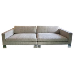 Oversized Minotti Labelled Two-Piece Deep Sofa