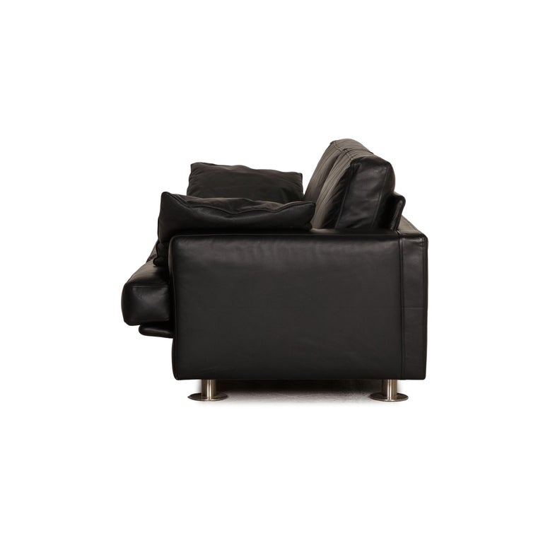 Minotti Lay Down Leather Sofa Black Two Seater Couch For Sale at 1stDibs |  lay down sofa, lay down couch, black leather two seater sofa