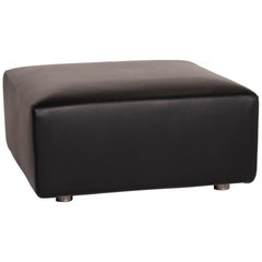 Minotti Leather Stool Black