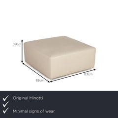 Minotti Leather Stool Cream