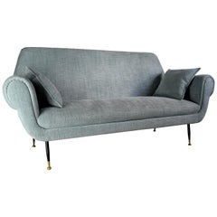 Minotti Light Green Midcentury Sofa by Gigi Radice