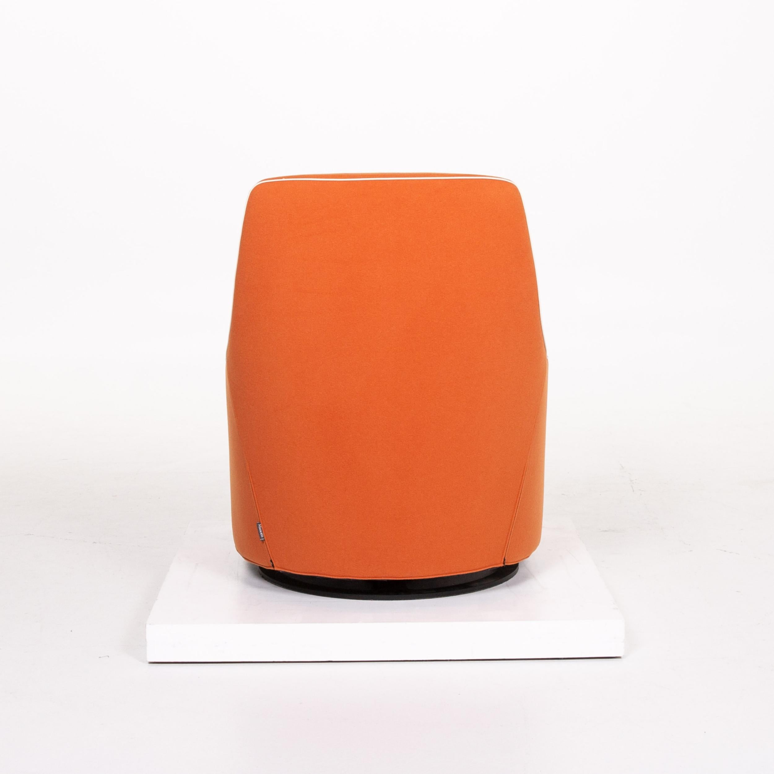 Minotti Portofino Fabric Armchair Includes Stool Orange For Sale 7