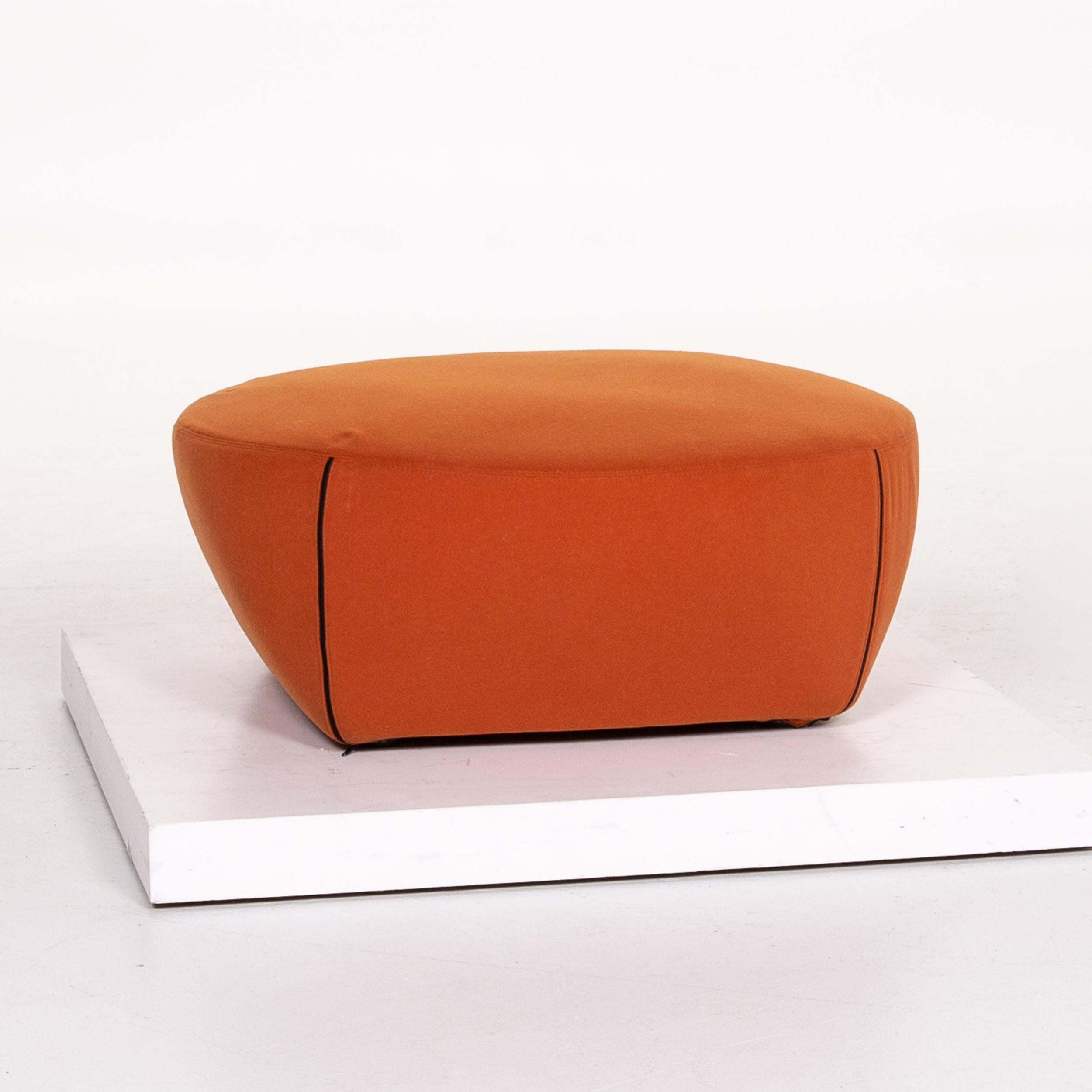 Minotti Portofino Fabric Armchair Includes Stool Orange For Sale 9