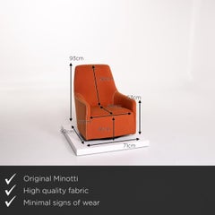 Minotti Portofino Leather Armchair Includes Stool Orange