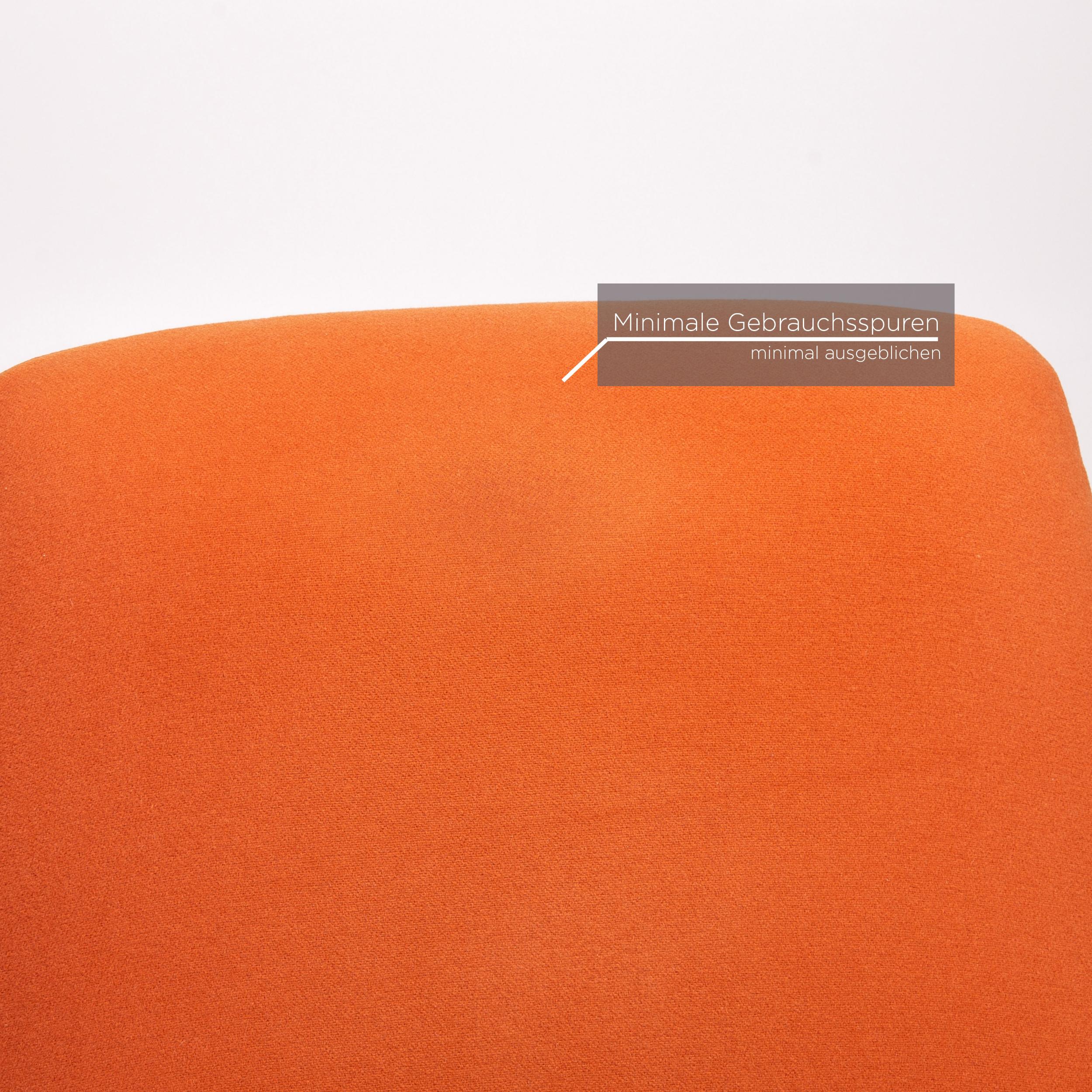 Minotti Portofino Leather Armchair Includes Stool Orange In Good Condition For Sale In Cologne, DE