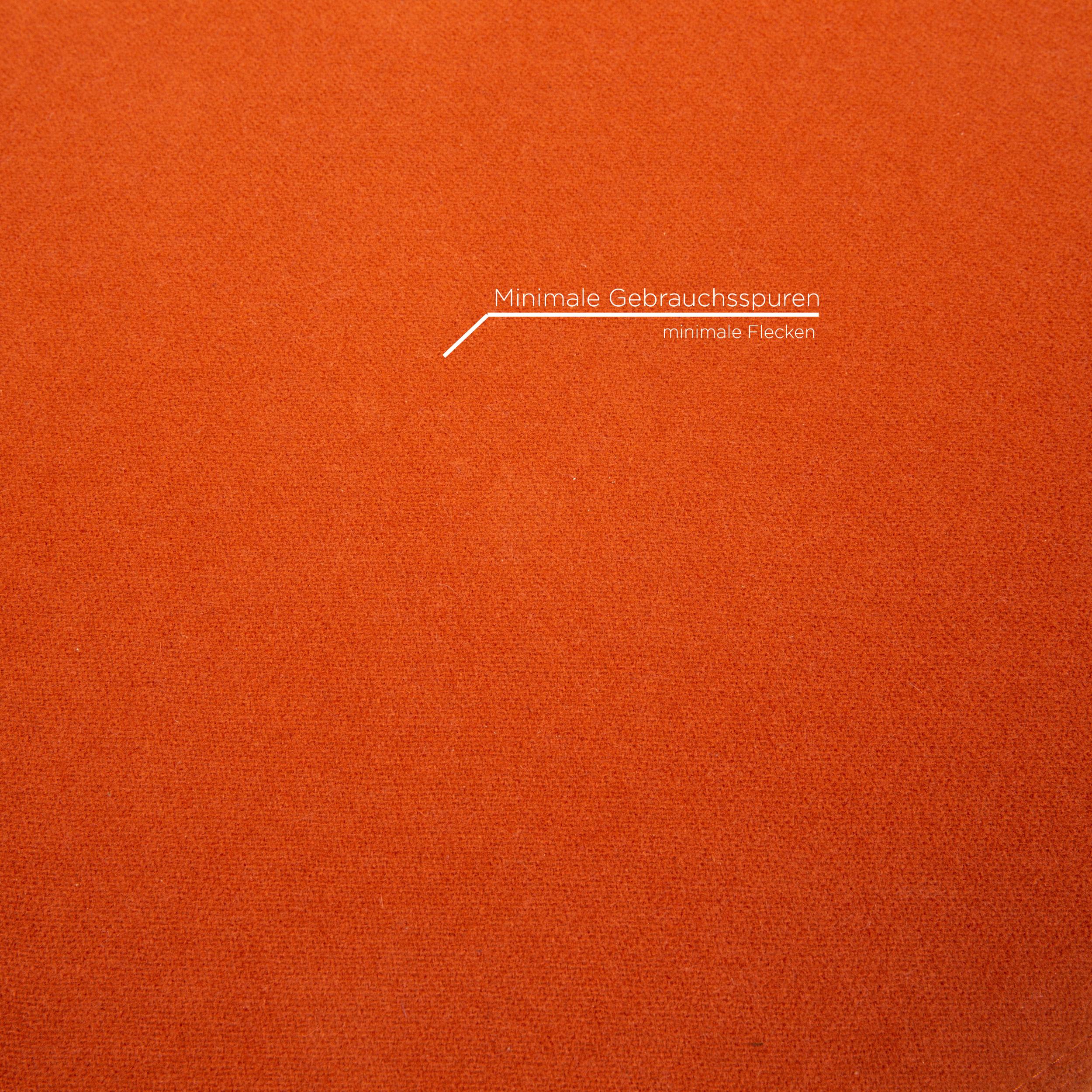 Fabric Minotti Portofino Leather Armchair Includes Stool Orange For Sale