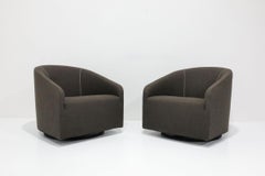 Minotti Portofino Swivel Lounge Chairs, Pair