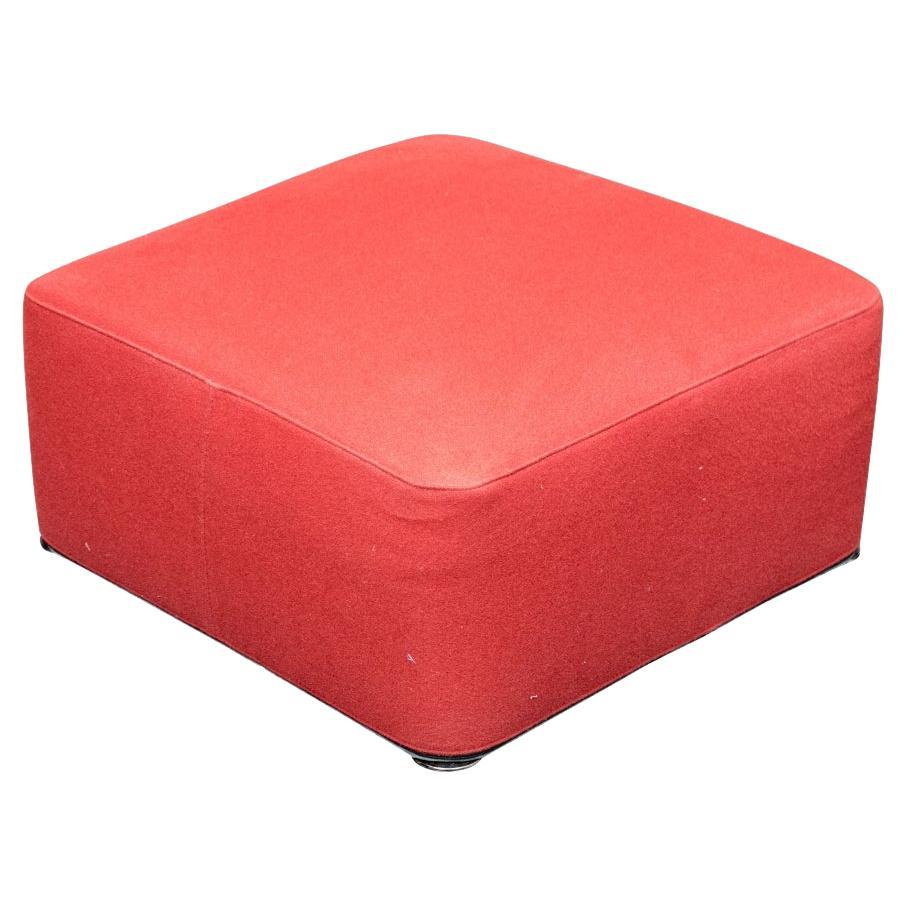Minotti Red Upholstered Square Ottoman