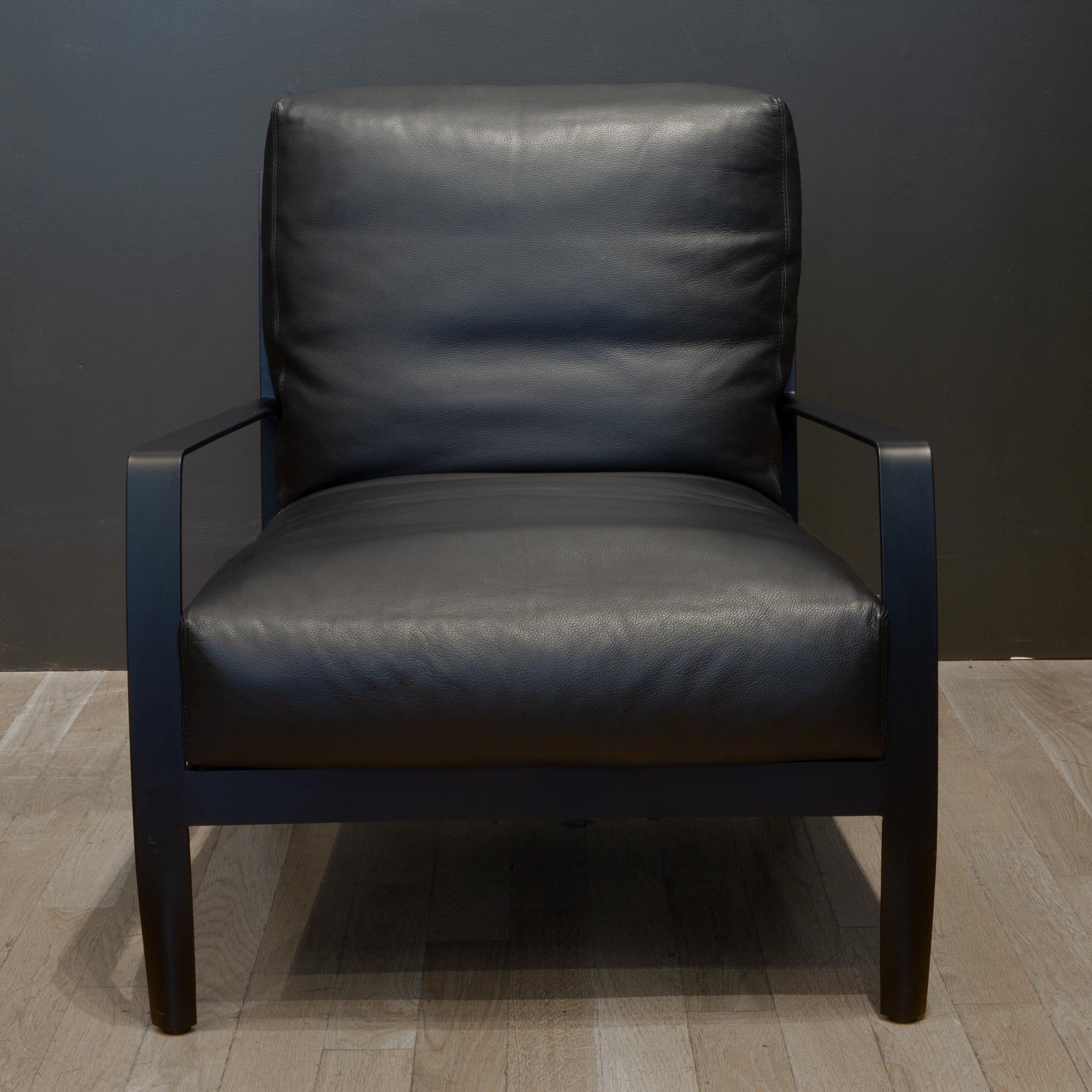 italien Fauteuil en cuir Minotti Richards, datant d'environ 2017