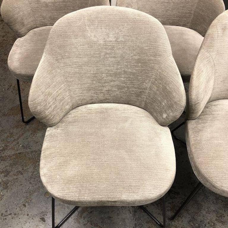 Metal Minotti Set of Four Leslie Dining Chairs For Sale