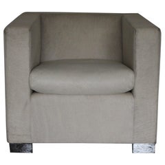 Minotti Sillón "Maleta" en piel de potro y cuero "Pelle