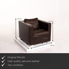 Minotti Suitcase Line Leather Armchair Brown Dark Brown