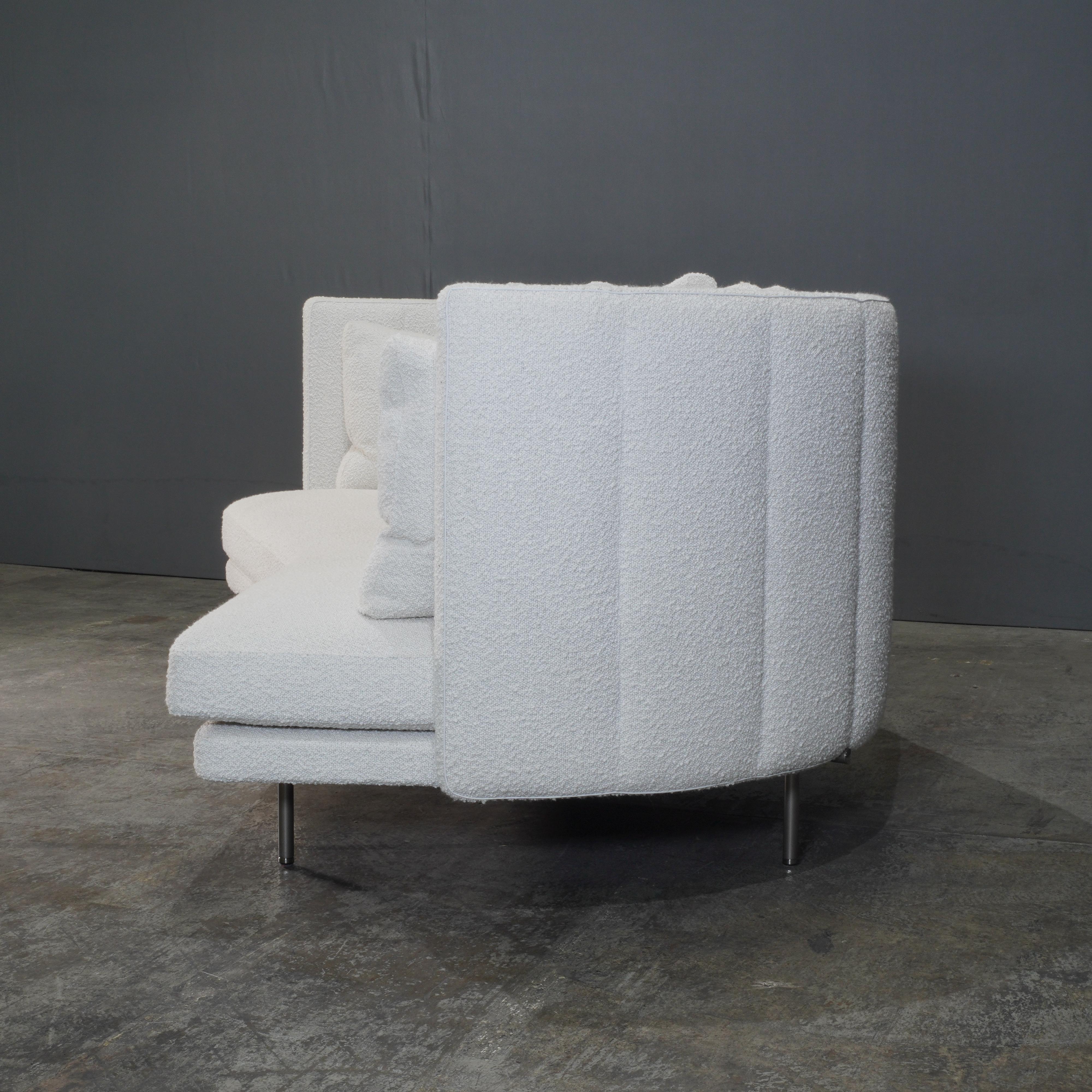Sofá bajo acodado Minotti Torii en Boucle by Nendo Italiano en venta