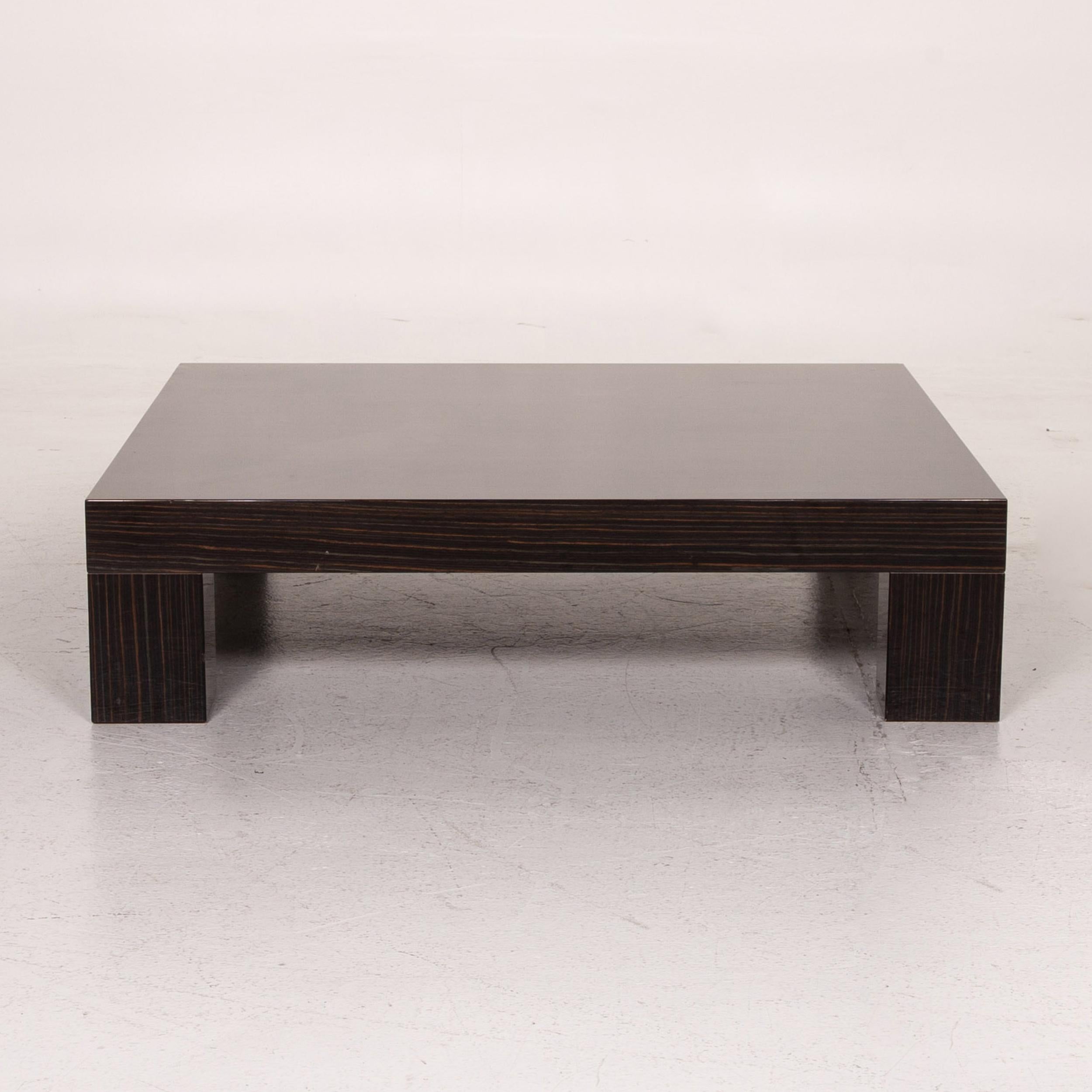 Minotti Wooden Coffee Table Brown High Gloss Table For Sale 2