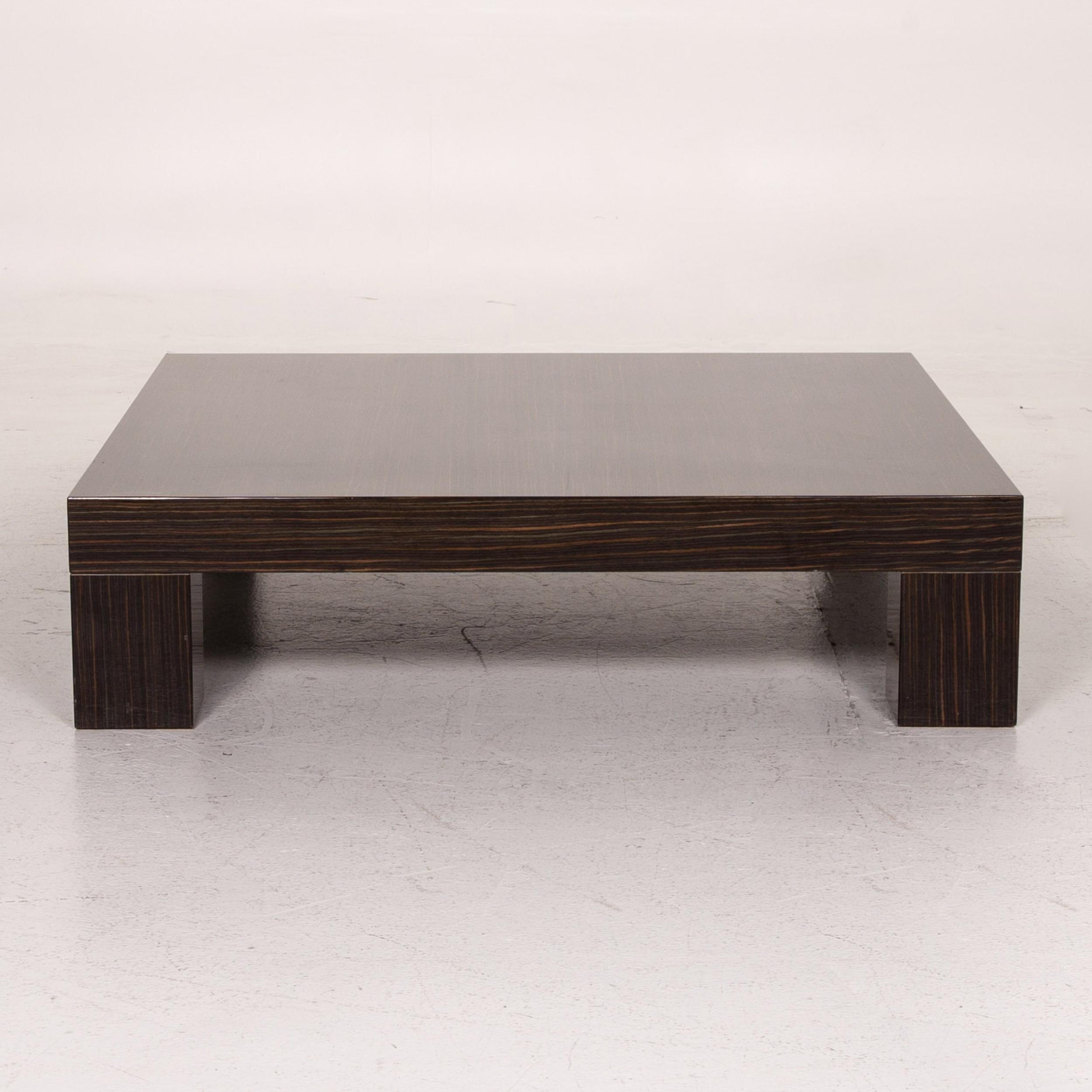 Minotti Wooden Coffee Table Brown High Gloss Table For Sale 3
