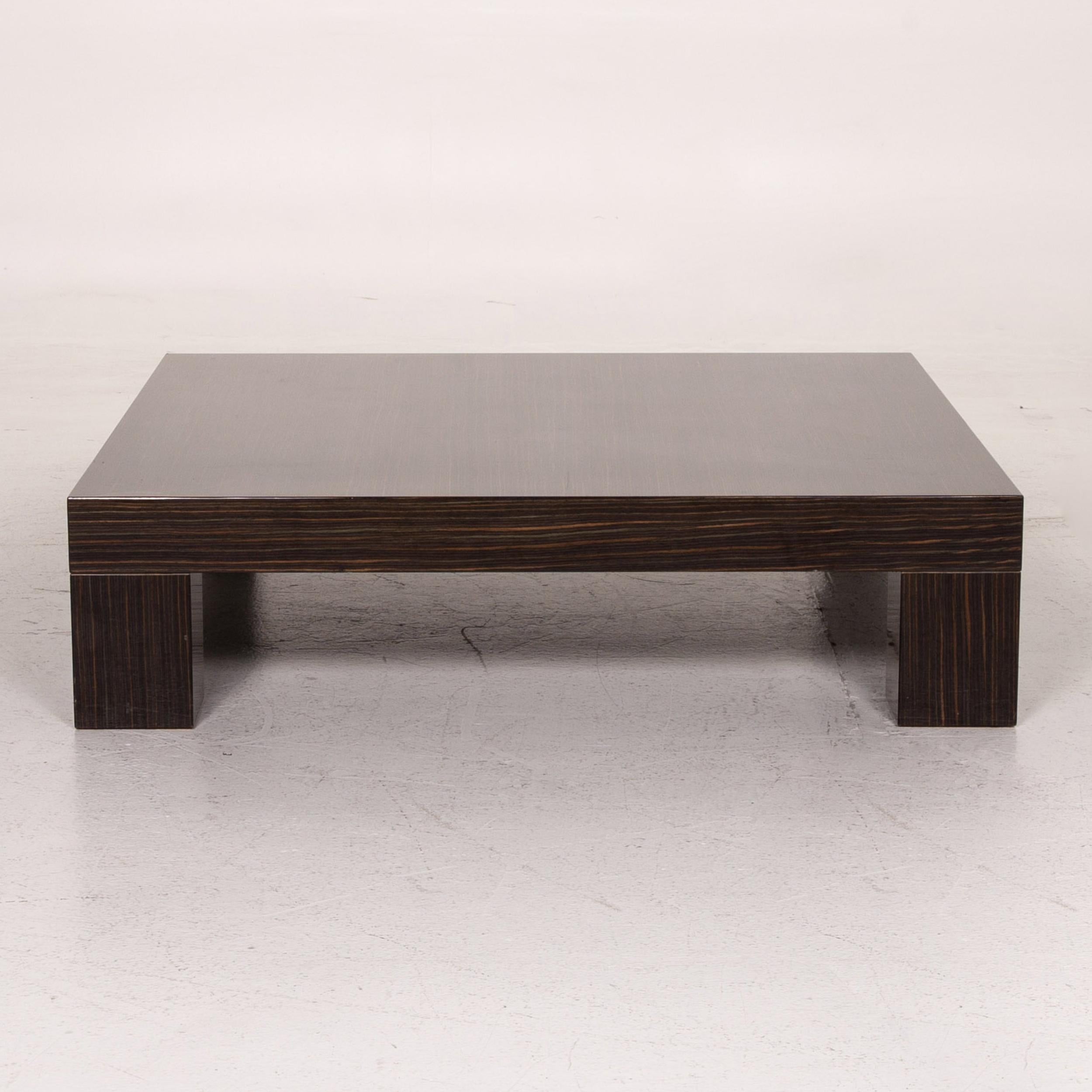 Minotti Wooden Coffee Table Brown High Gloss Table For Sale 3