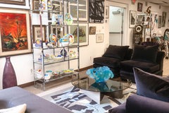 Table basse italienne Minotti x Rodolfo Dordoni Bender en acier et verre fumé