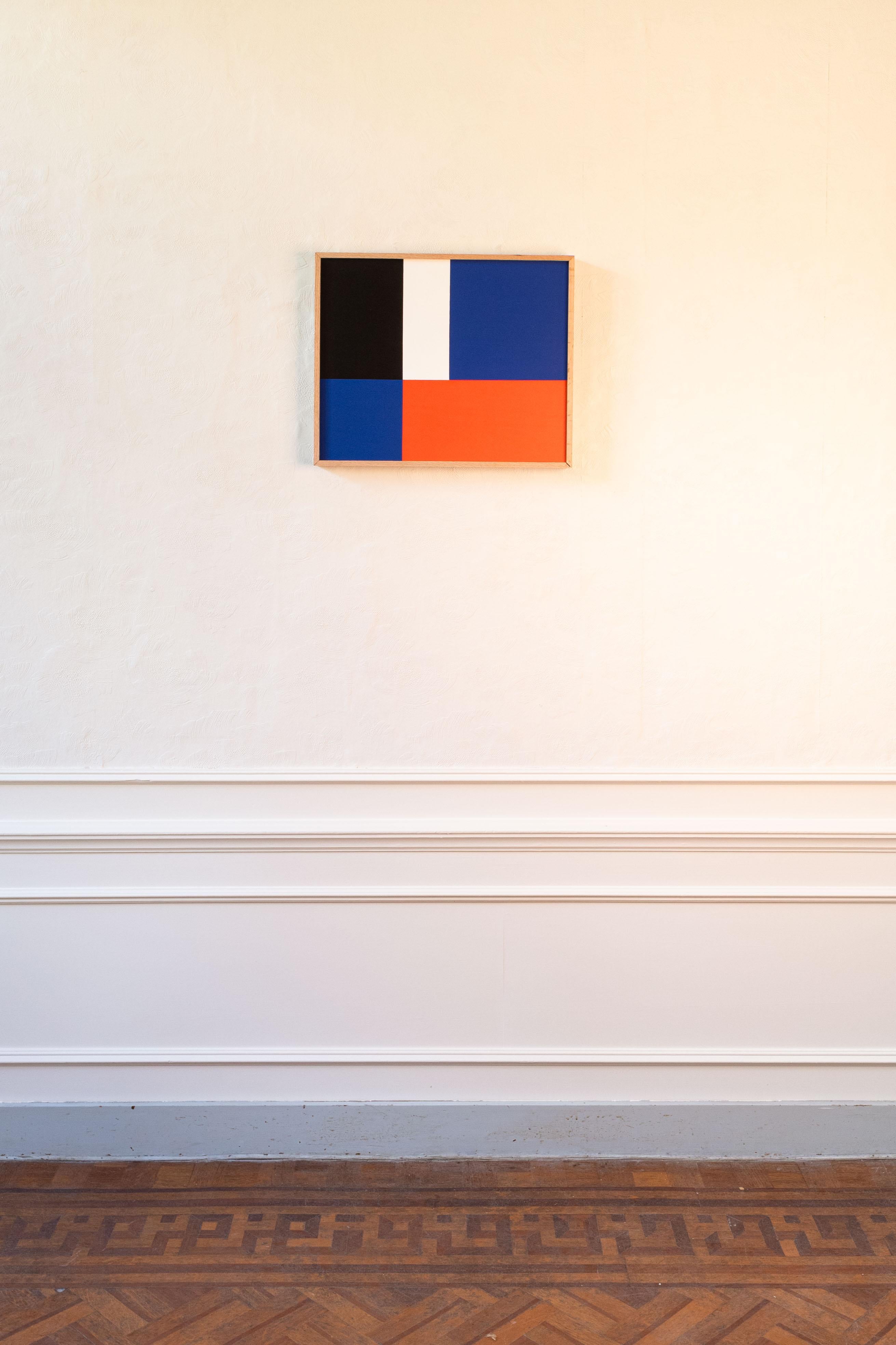 Modularis (pittura astratta, acrilico su legno, pannelli scorrevoli) - Abstract Painting Beige di Minou Delcamposanto