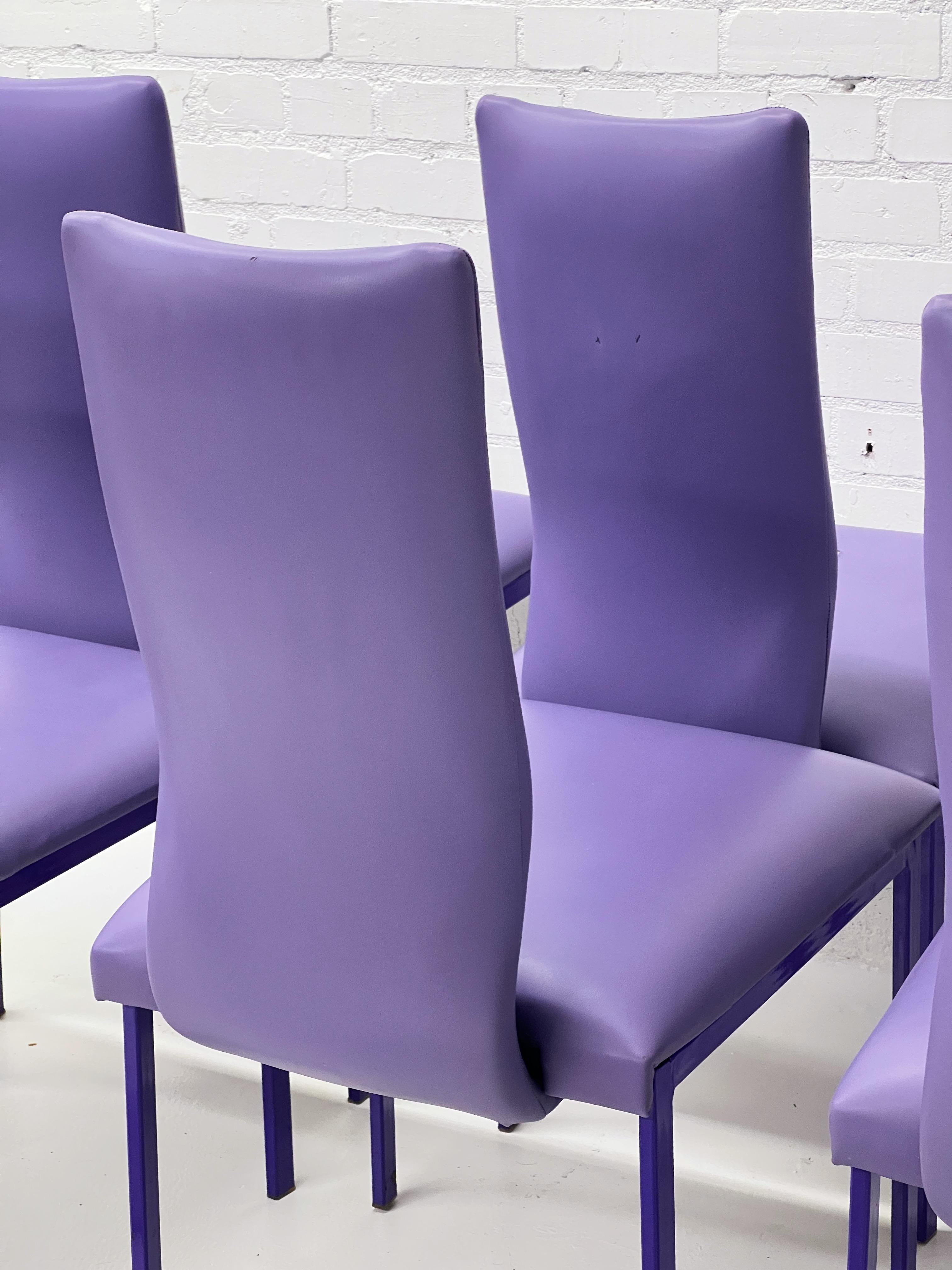 purple chairs dining room