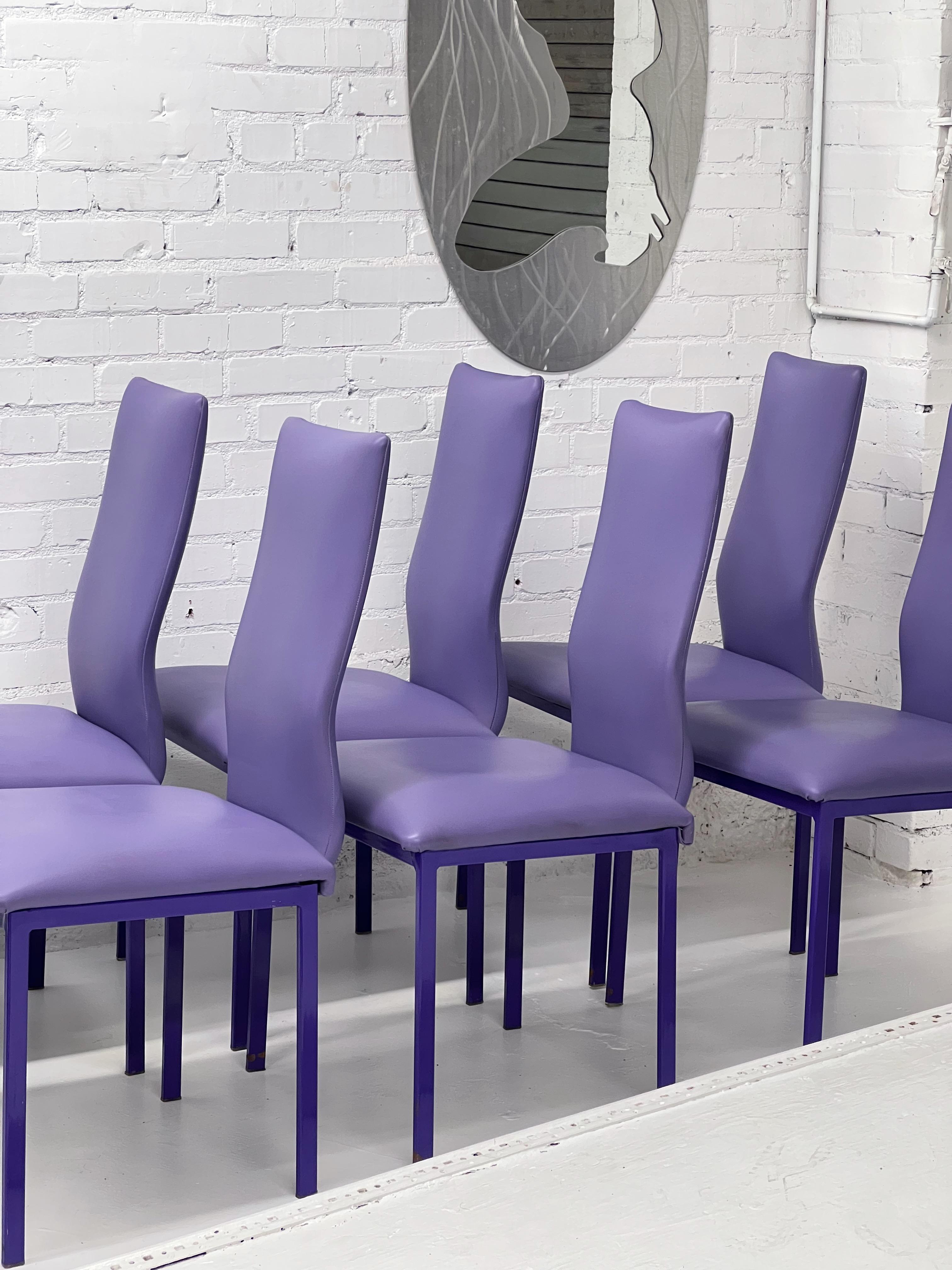 Post-Modern Minson Corp. Postmodern Sculptural Lavender Purple Chairs - Set of 6 For Sale