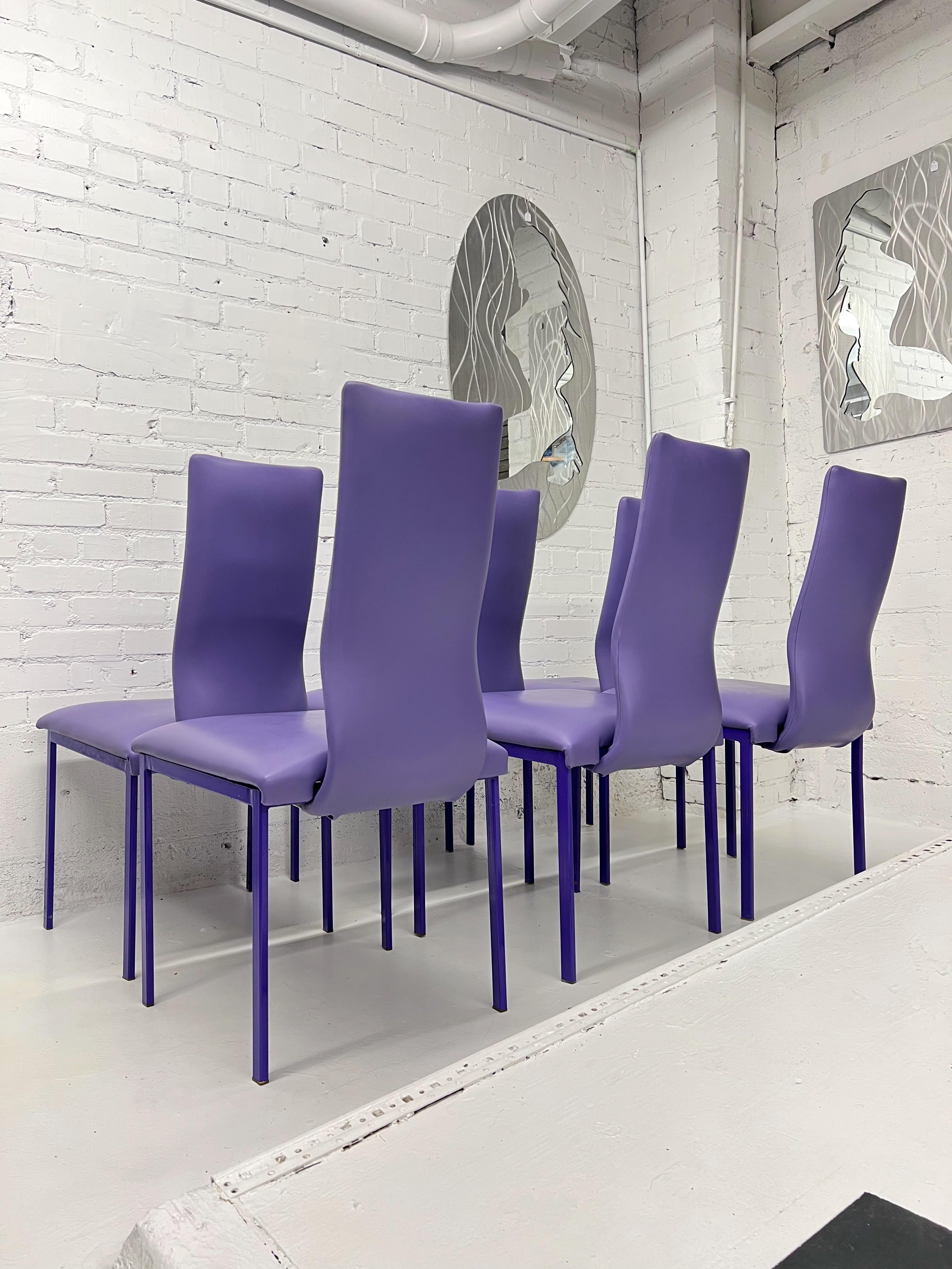 American Minson Corp. Postmodern Sculptural Lavender Purple Chairs - Set of 6 For Sale