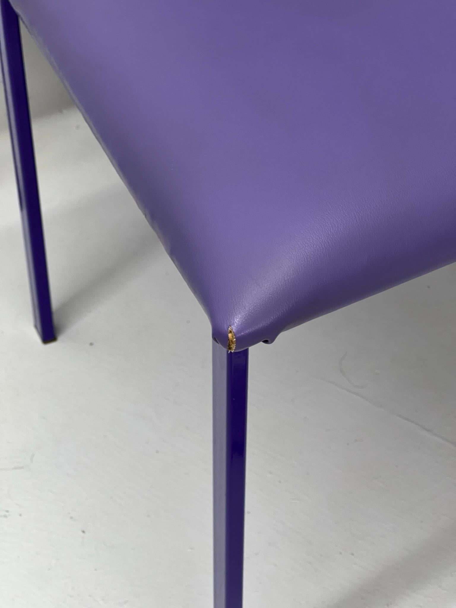 Late 20th Century Minson Corp. Postmodern Sculptural Lavender Purple Chairs - Set of 6 For Sale