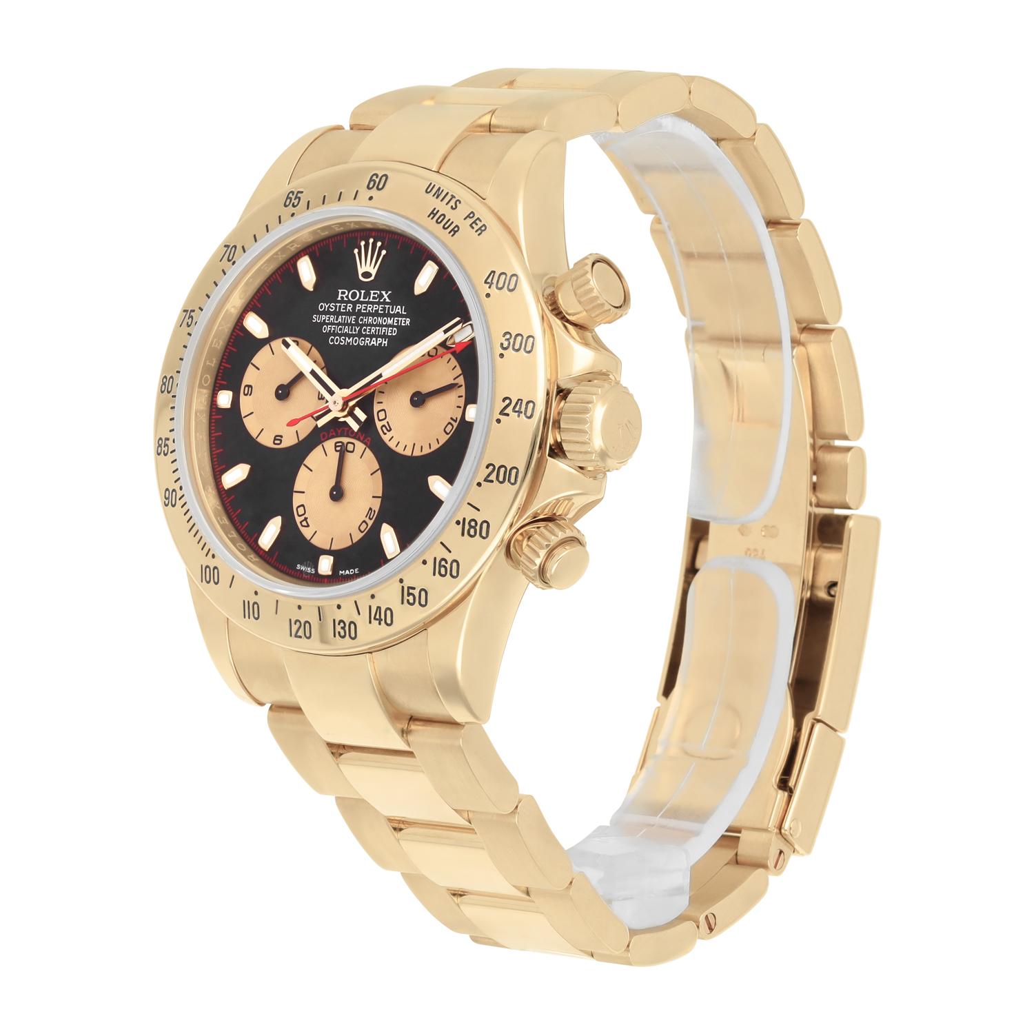 Mint 18K Gelbgold 40mm Rolex Cosmograph Daytona 116528 Paul Newman Mint im Zustand „Hervorragend“ in New York, NY