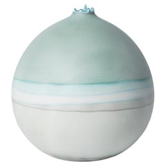 Vase Saturne menthe et gris d'Elyse Graham