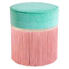 Mint and Pink Couture Geometric Bicolor Pouf