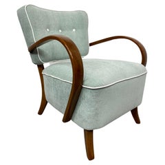 Vintage Mint art deco chair H237 by Jindřich Halabala