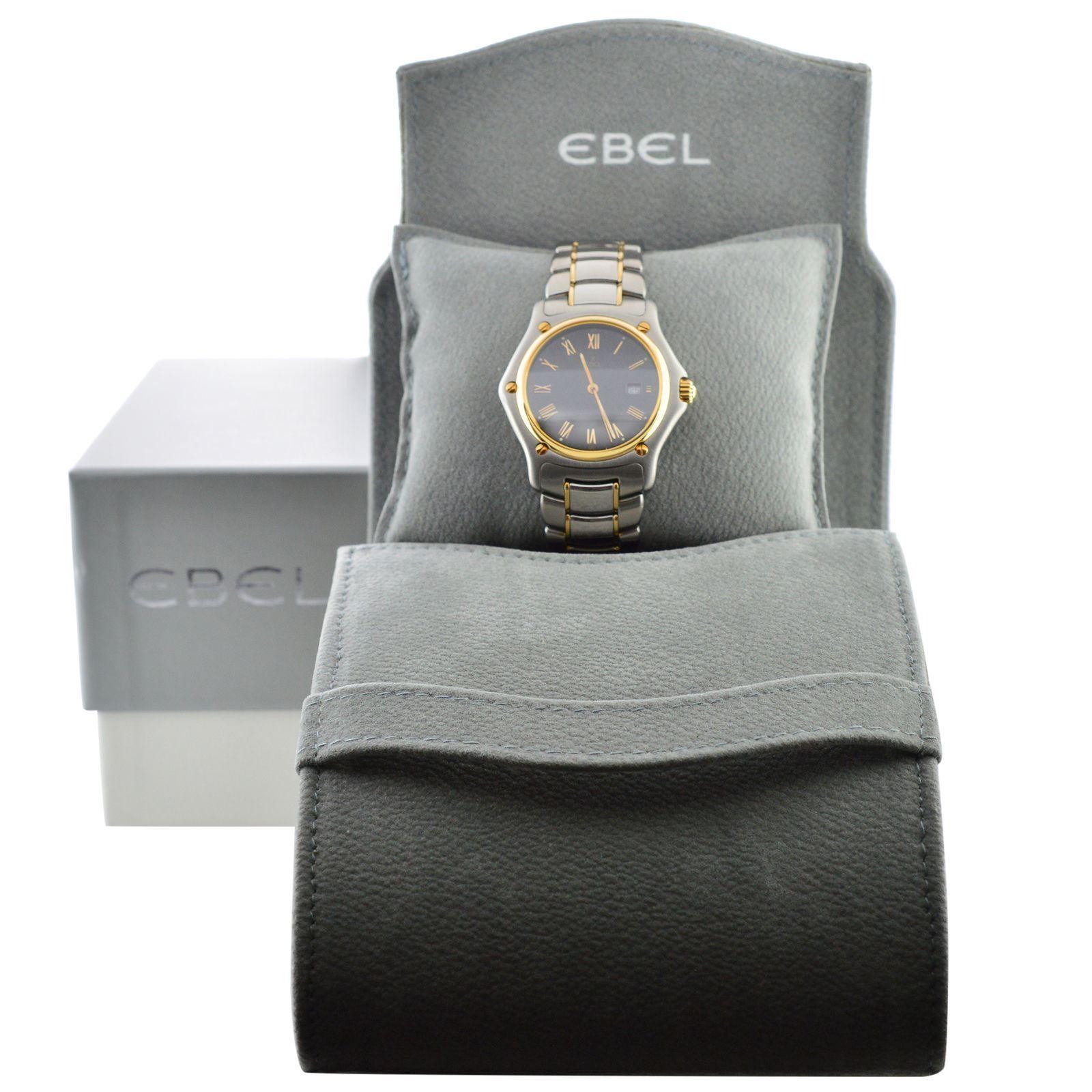 Mint Authentic Ladies Ebel Steel 18 Karat Gold Date Quartz Watch 1