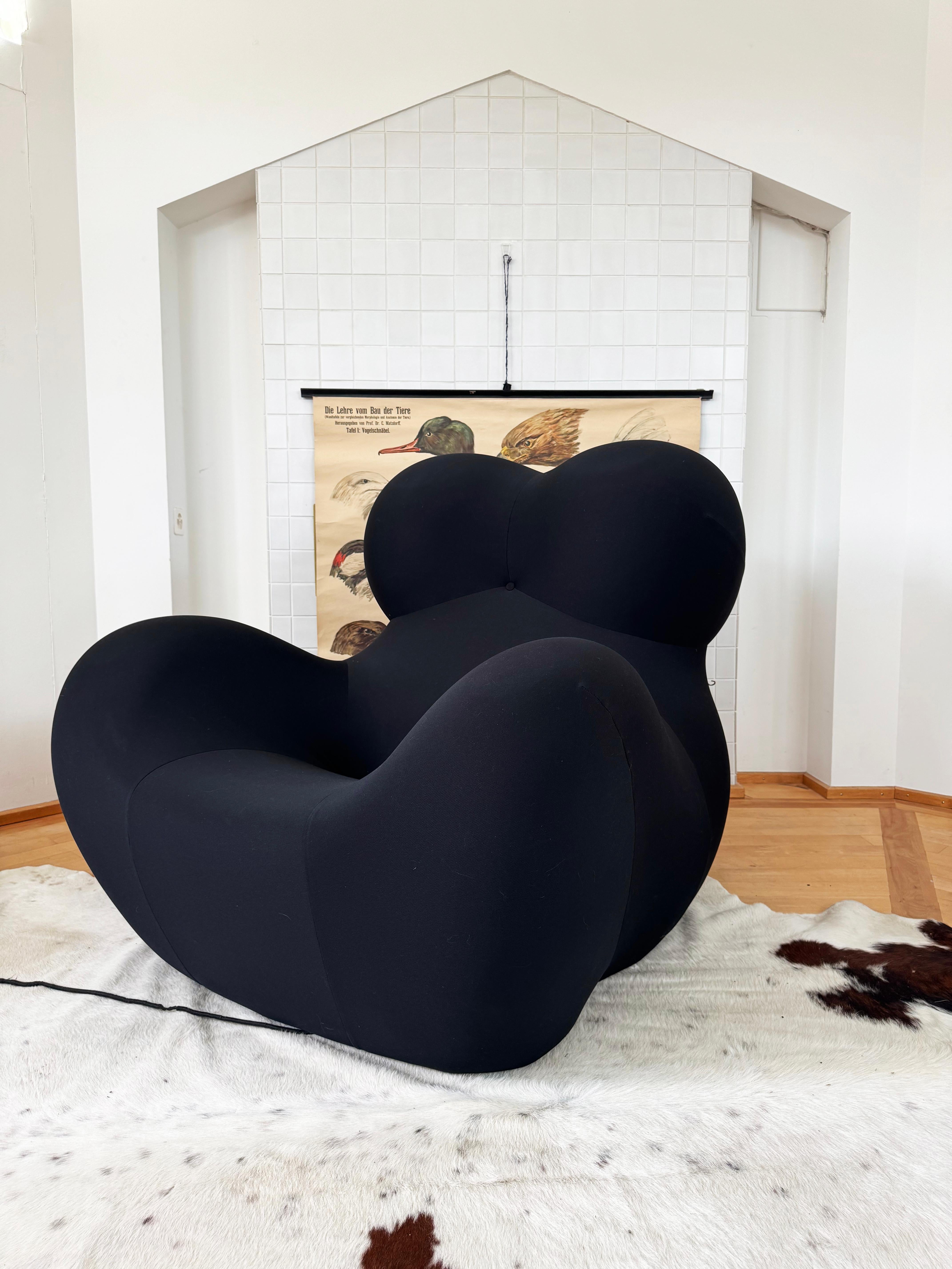 Mid-Century Modern MINT Black UP5 La Big Mamma UP 2000 Chair & Up6 Ottoman Gaetano Pesce B&B Italia en vente