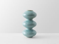 Mint Blue Wave Form Vase by Forma Rosa Studio