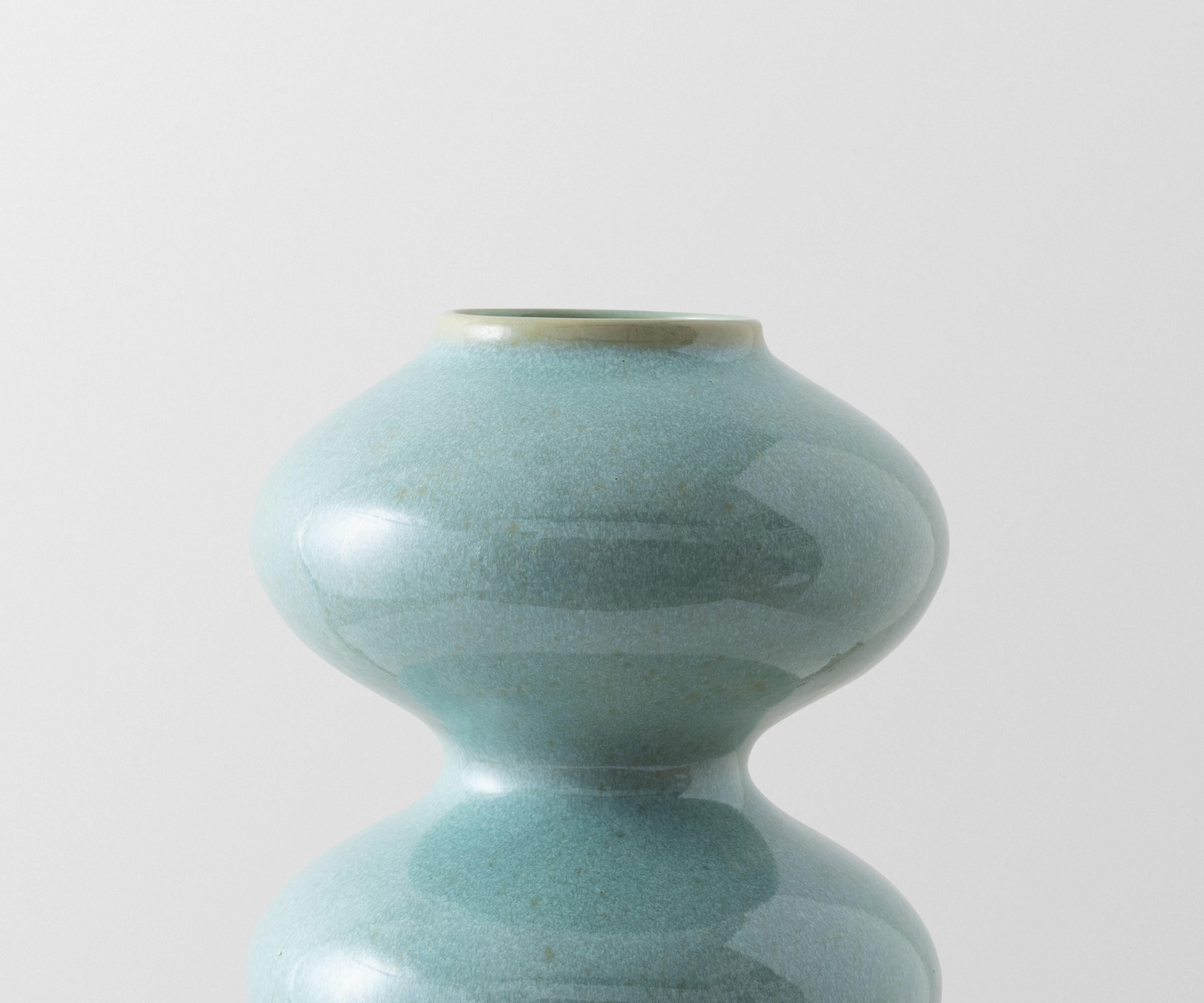 Post-Modern Mint Blue Wave Form Vase by Forma Rosa Studio For Sale