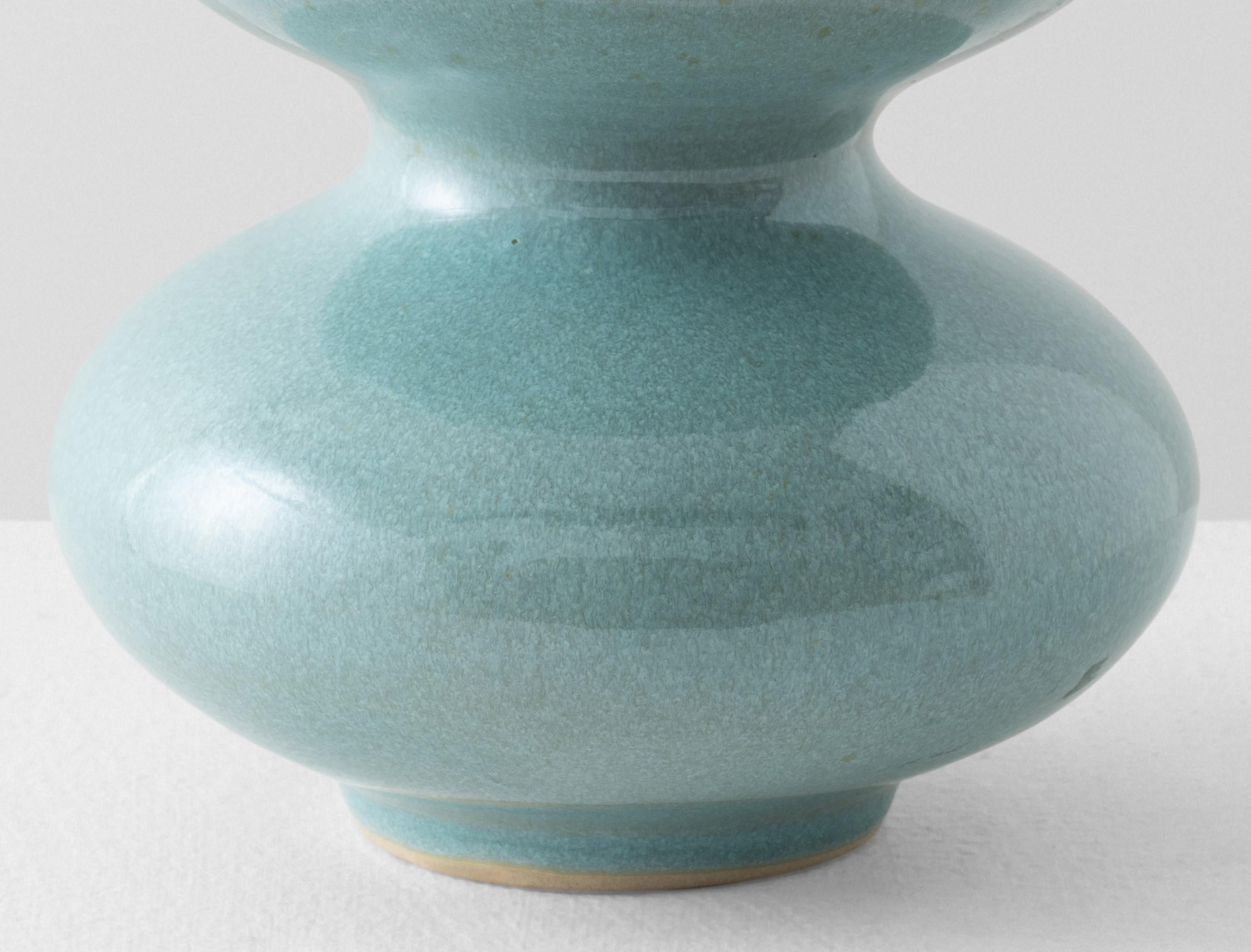 American Mint Blue Wave Form Vase by Forma Rosa Studio For Sale