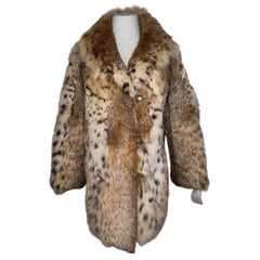 Mint bobcat lynx fur coat size 4-6