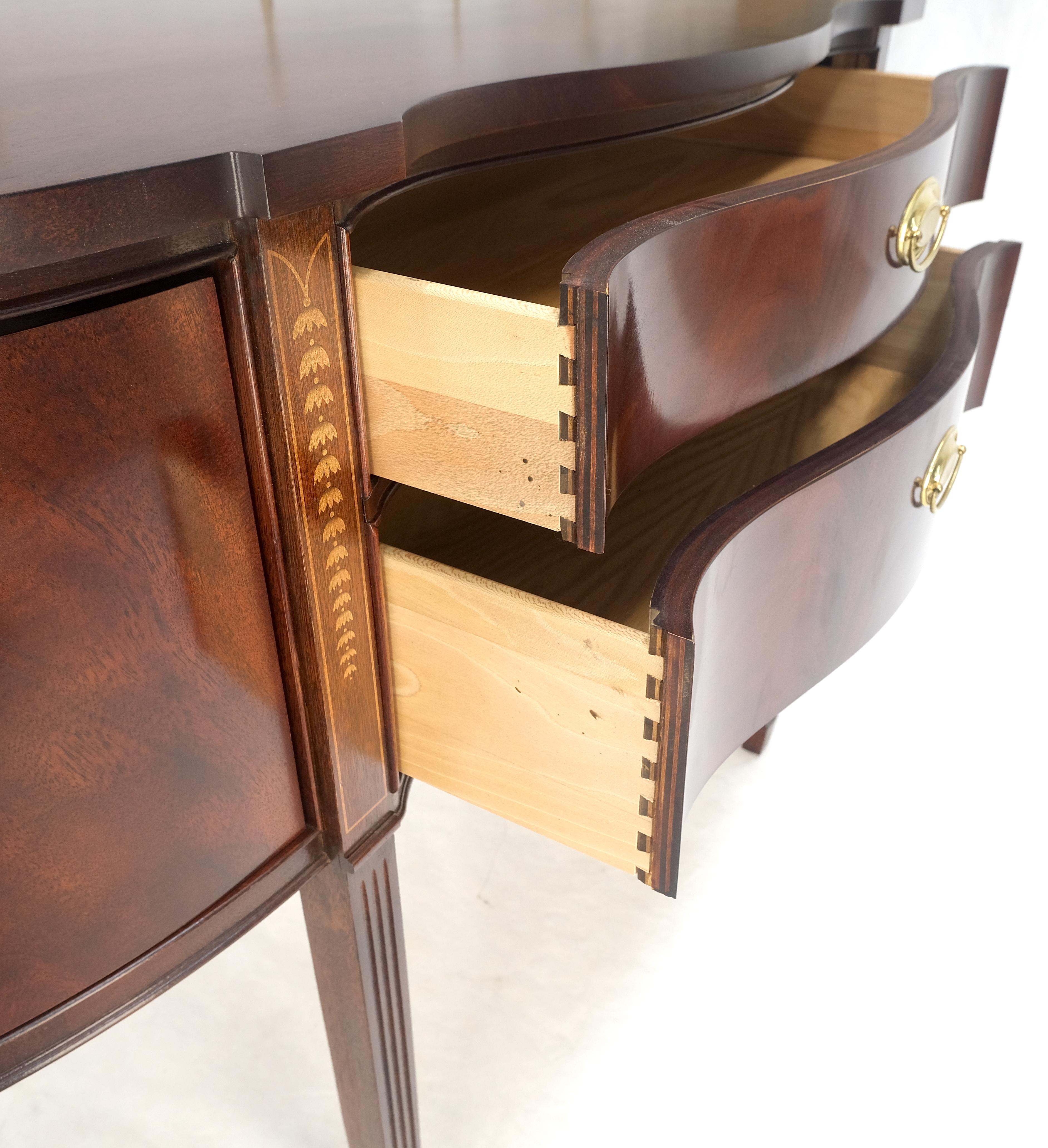 MINT Brass Gallery Crotch Mahogany Serpentine Front Federal Sideboard Thomasvill For Sale 4